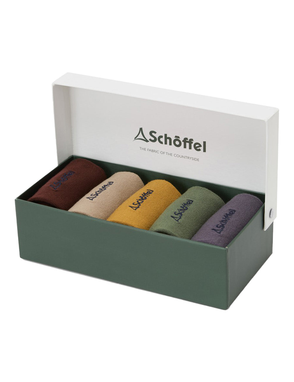 Schoffel Bamboo Sock (Box Of 5) - Logo Mustard Mix