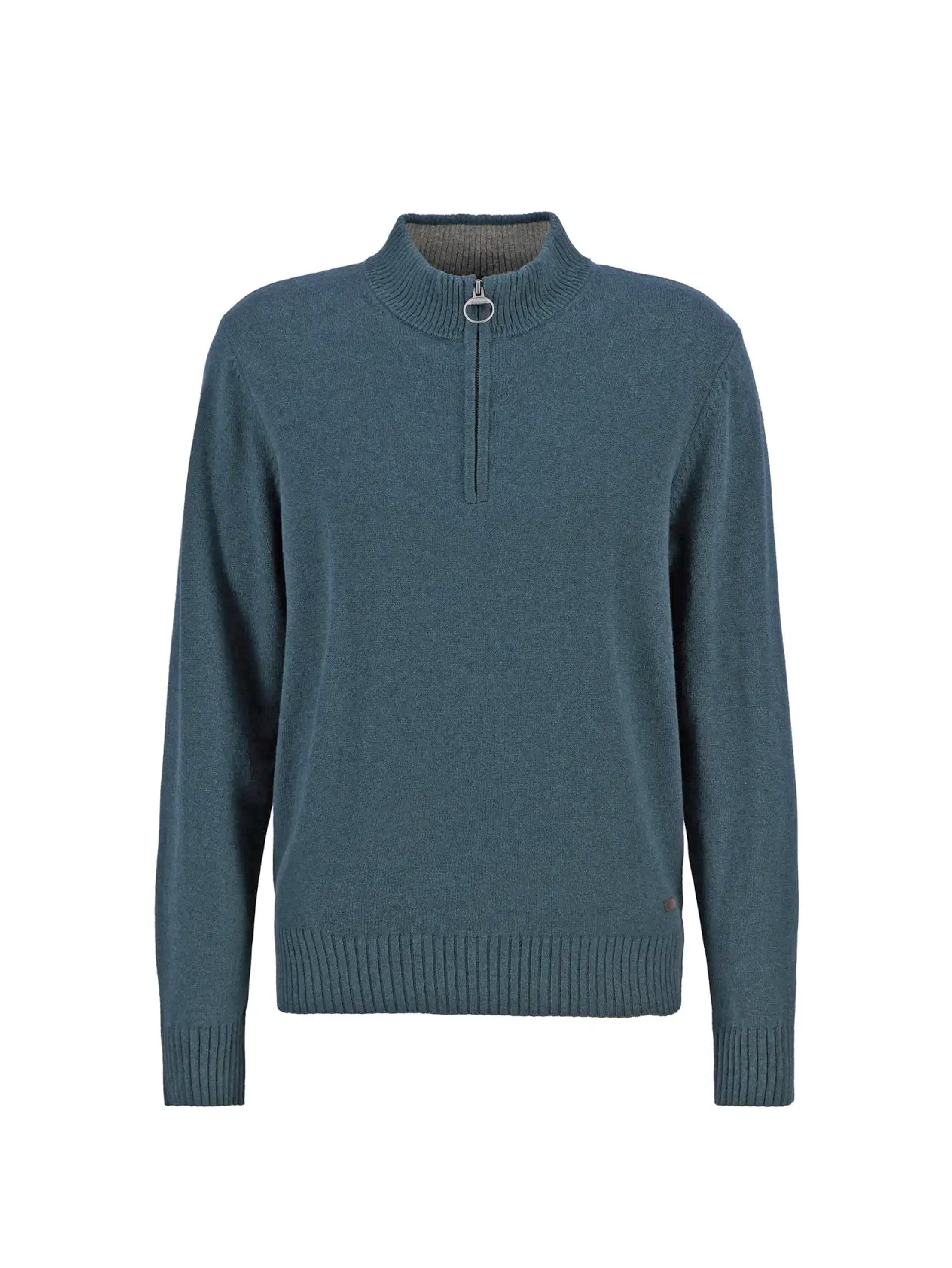Barbour Kelson Half Zip Knitted Jumper Mallard Green