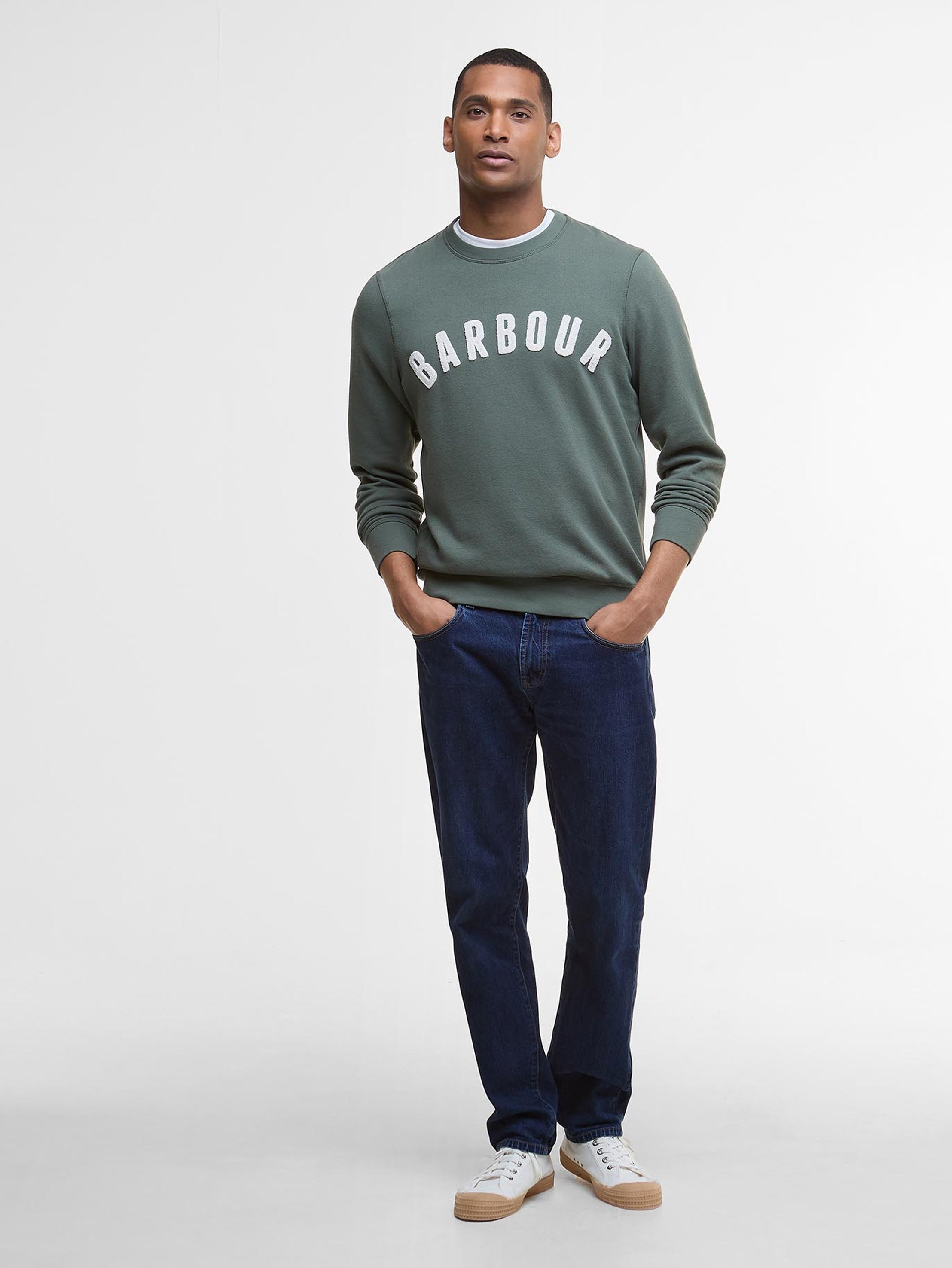 Barbour Prep Logo Crew Neck Sweatshirt Thyme