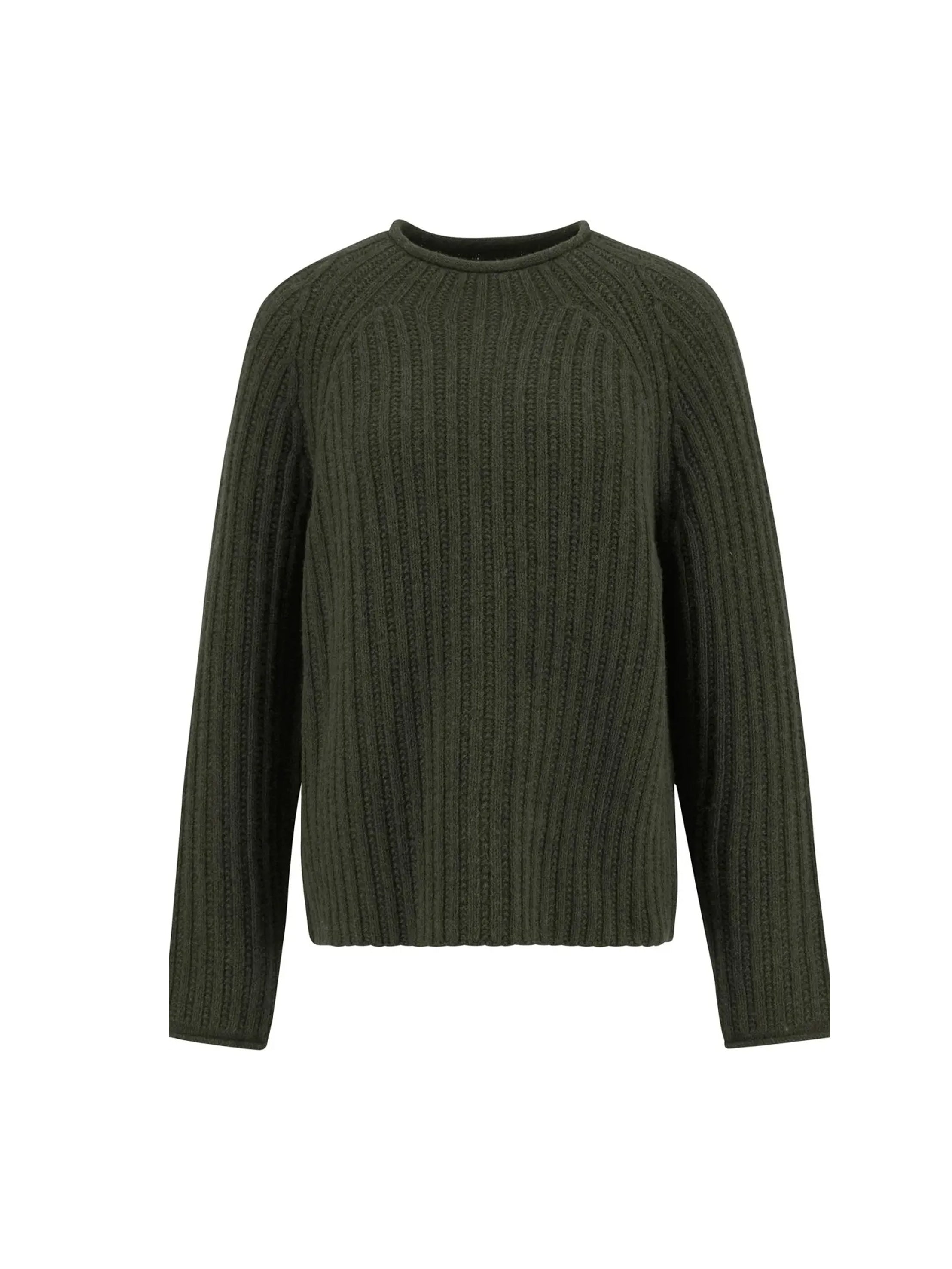 Barbour Bamburgh Crew Neck Knitted Olive Jumper