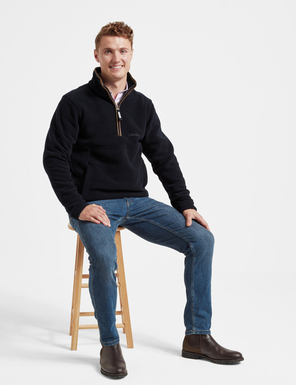 Schoffel Berkeley 1/4 Zip Jumper - Navy
