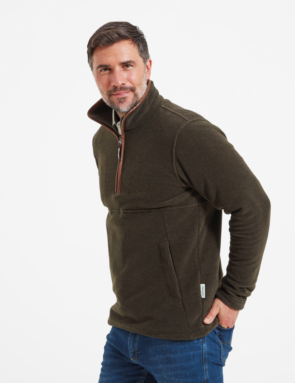 Schoffel Berkeley 1 4 Zip Fleece Dark Olive