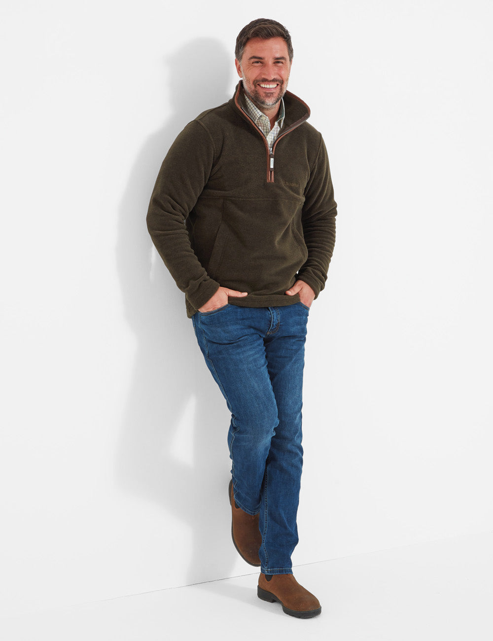 Schoffel Berkeley 1/4 Zip Fleece - Dark Olive