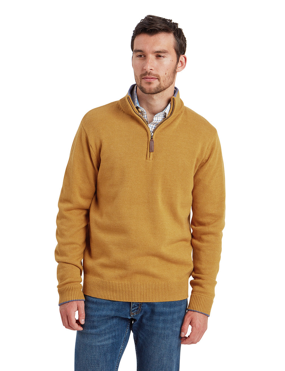 Schoffel Mustard Colour Jumper Women's Sandsend Quarter Jumper Beige Schöffel Country