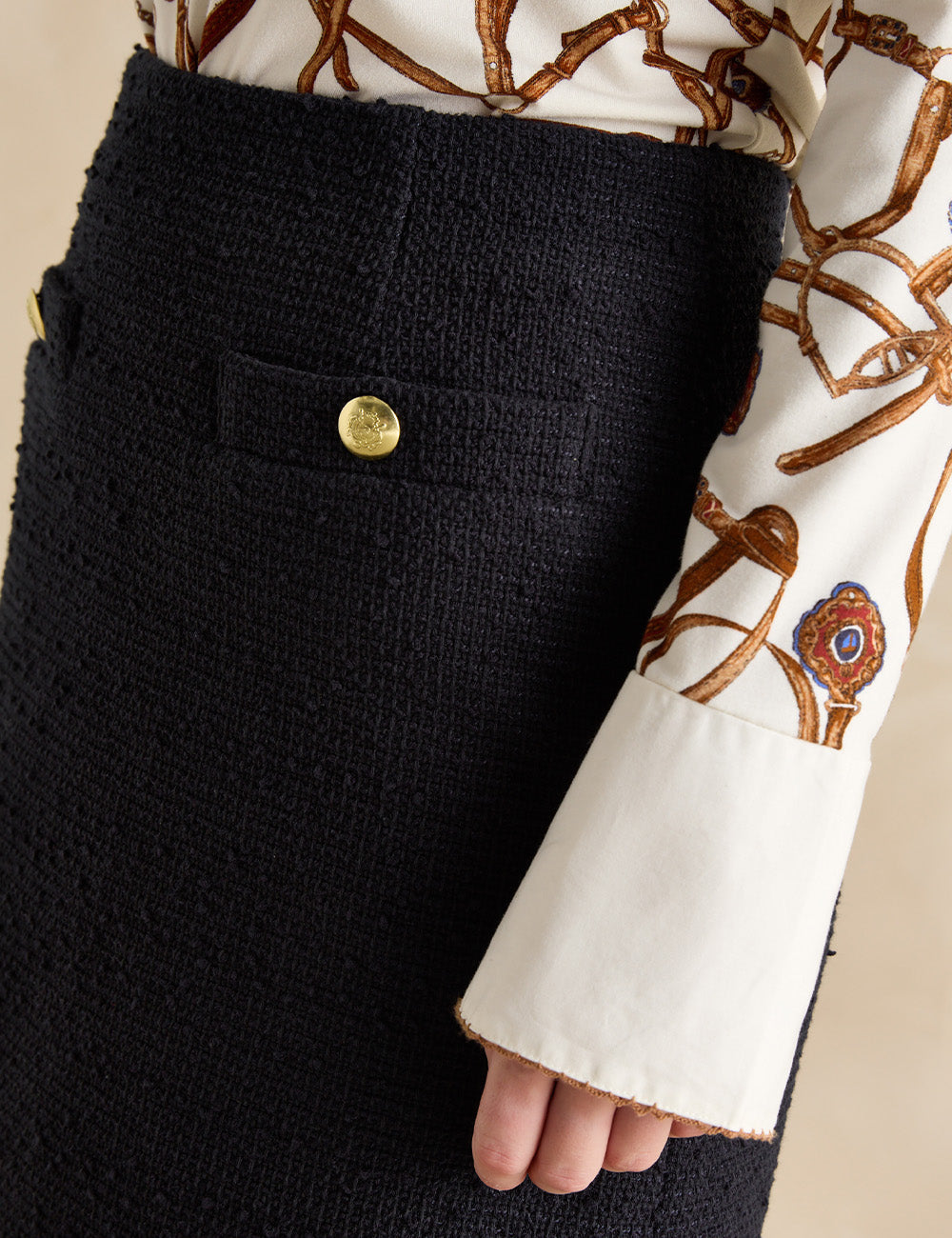 Joules Celeste Boucle Skirt - Navy