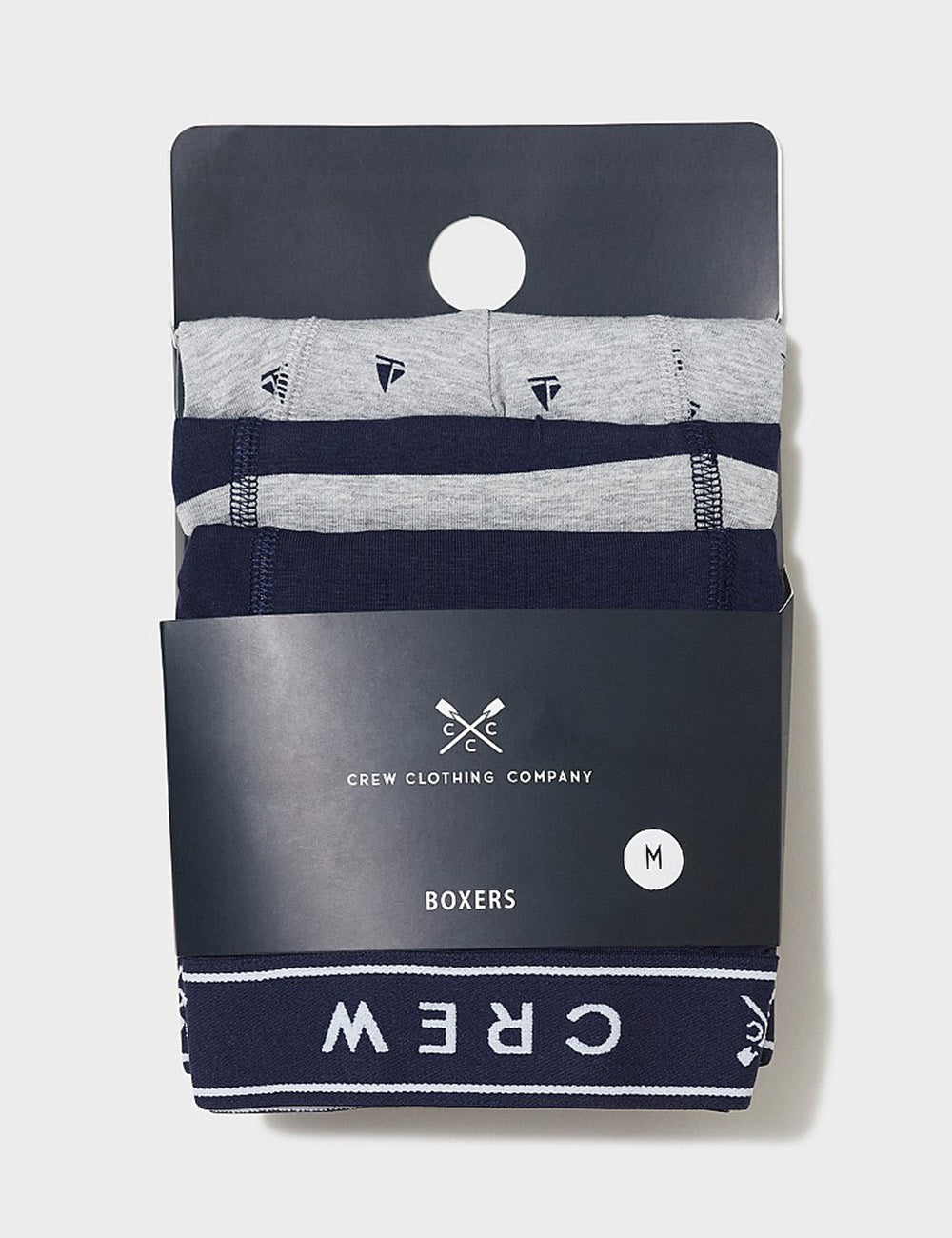 Crew Clothing Jersey Boxer 3 Pack - Grey Boats