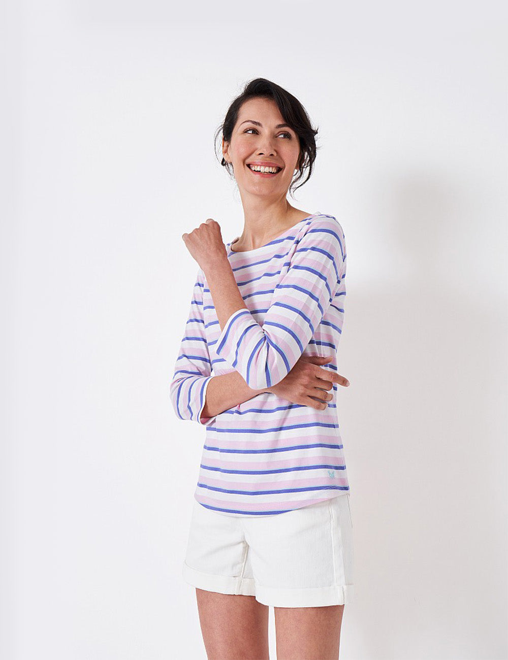 Crew Clothing Essential Breton T-Shirt - Lilac Multi