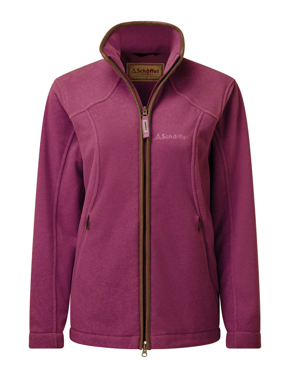 Schoffel's Burley Fleece Jacket in Mulberry on a white background
