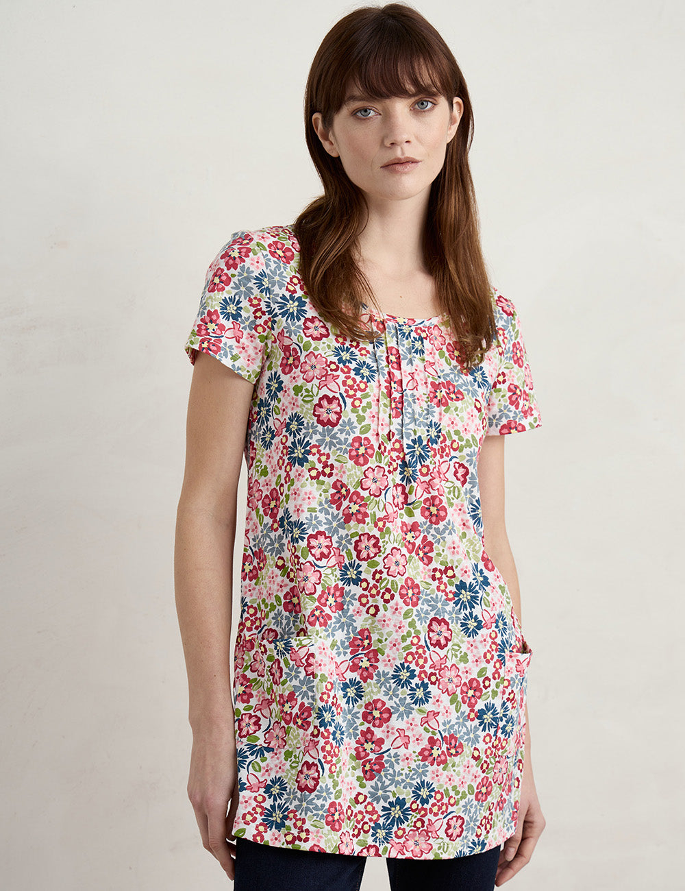 Seasalt Busy Lizzy Tunic - Flowery Painting Chalk