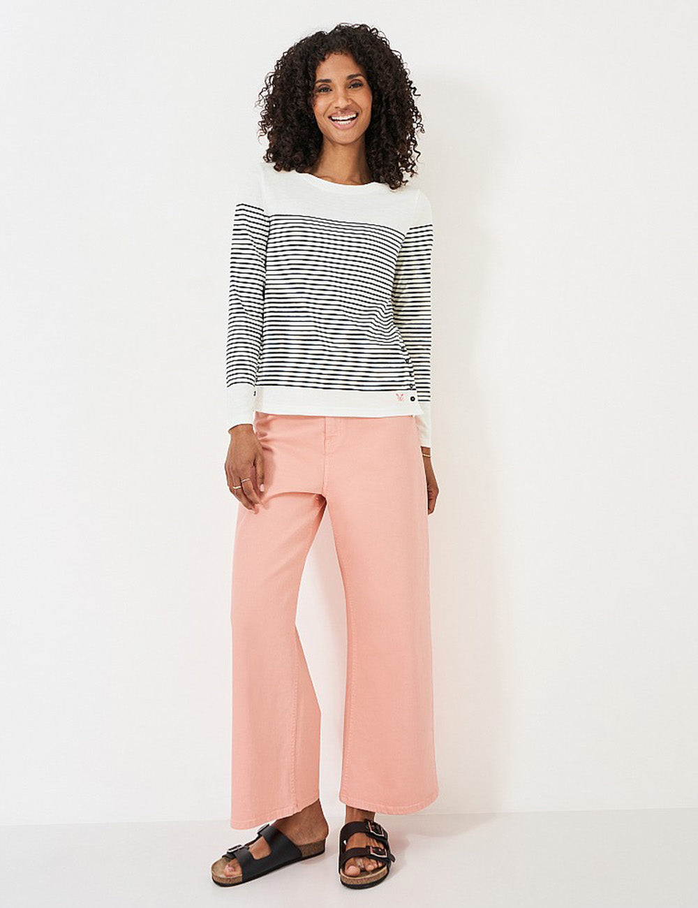 Crew Clothing Cassandra Top - White/Navy