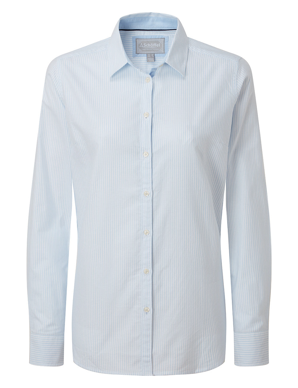 Schoffel Cley Soft Oxford Shirt - Pale Blue Stripe