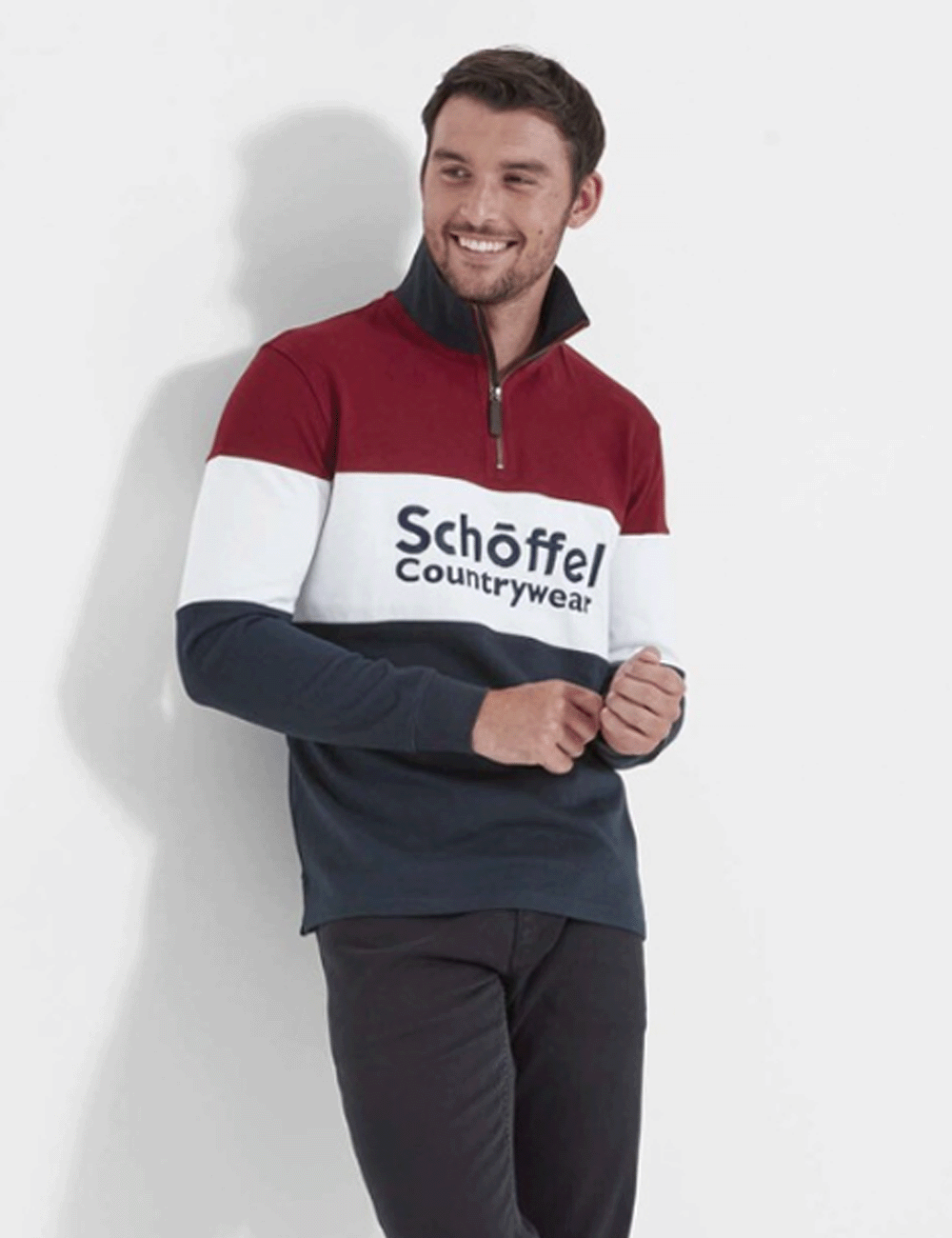 Schoffel Exeter Heritage 1/4 Zip - Bordeaux