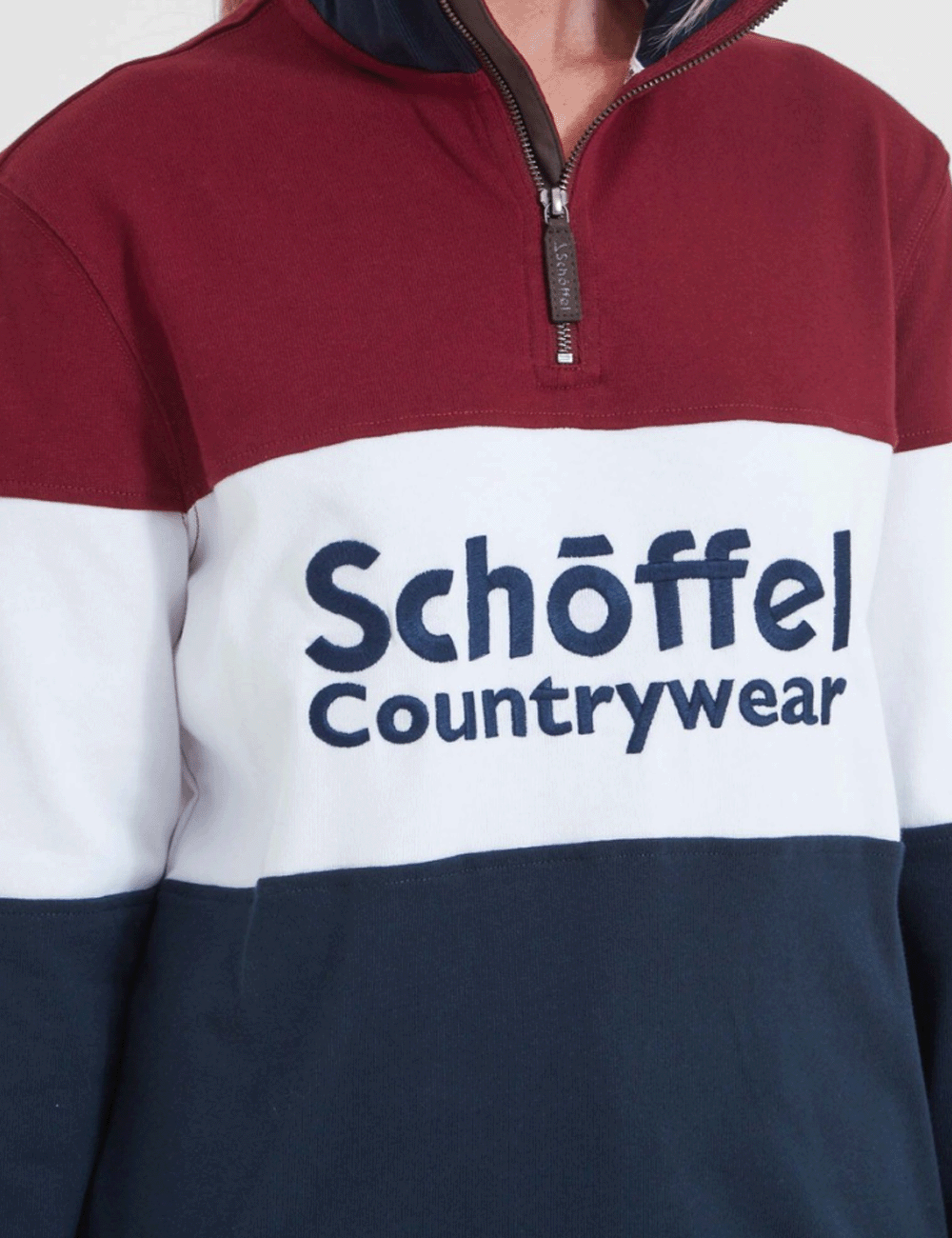 Schoffel Exeter Heritage 1/4 Zip - Bordeaux