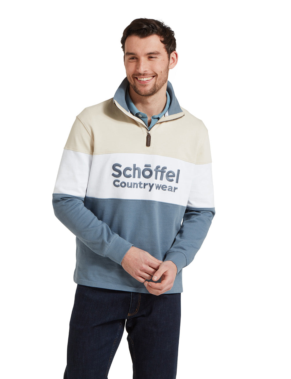 Schoffel Exeter Heritage 1/4 Zip - Stone