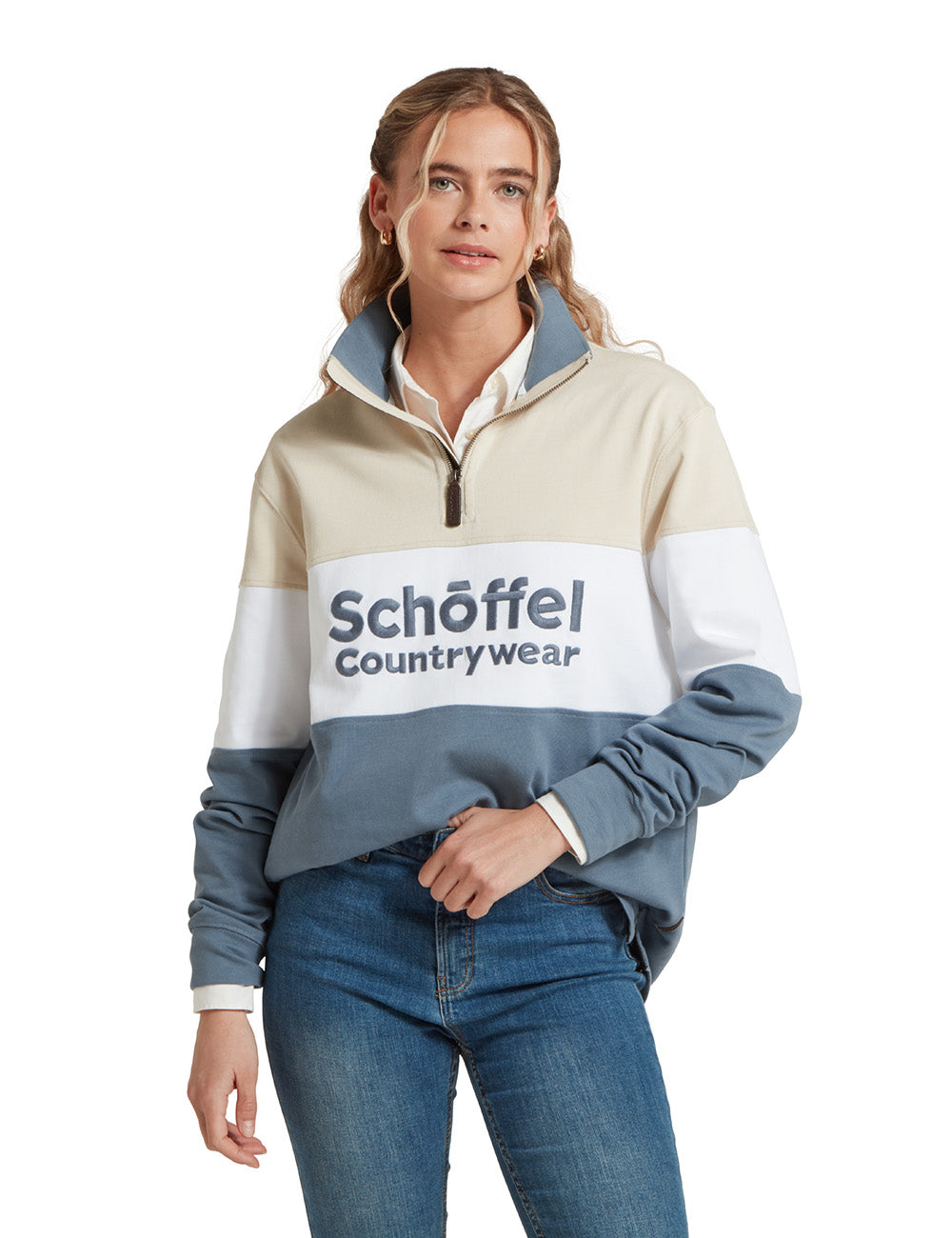 Schoffel Exeter Heritage 1/4 Zip - Stone