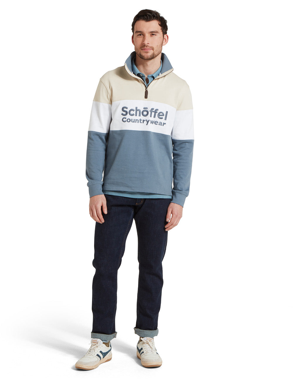 Schoffel Exeter Heritage 1/4 Zip - Stone