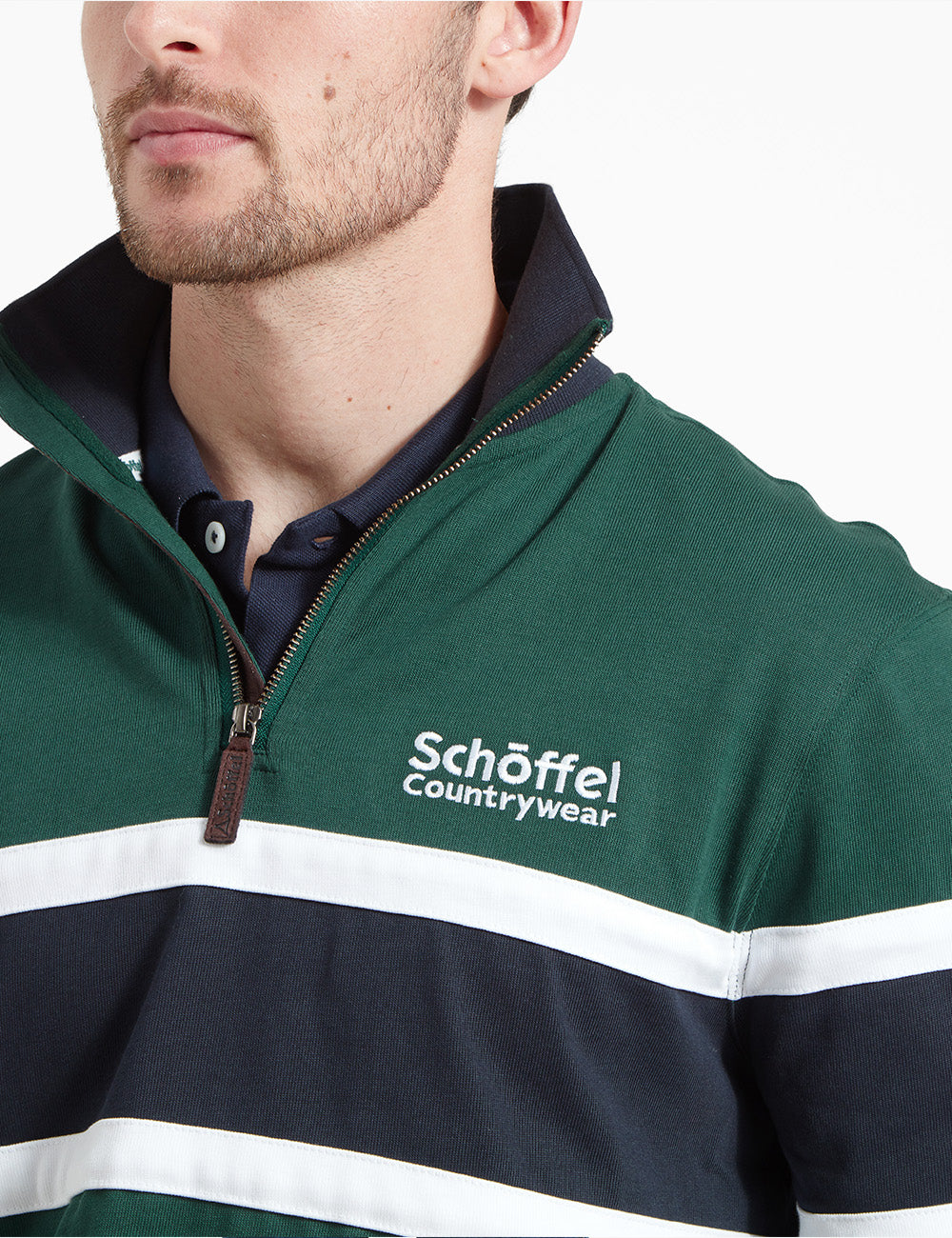 Schoffel Exmouth Heritage 1/4 Zip - Pine Green