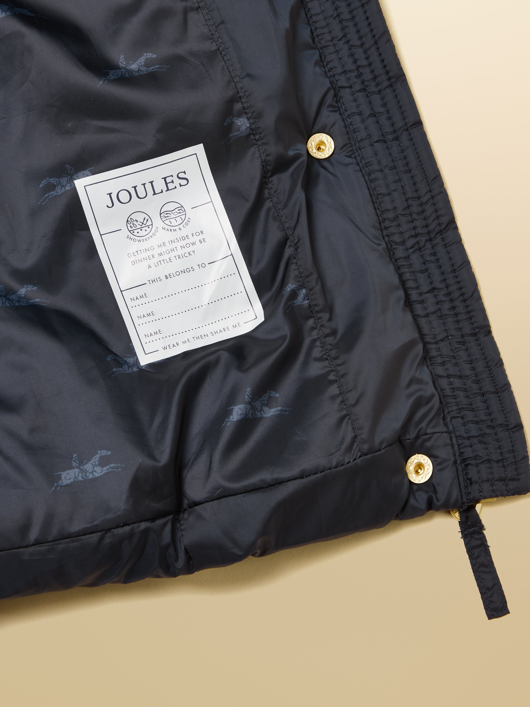 Joules Kids Pembury Navy Blue Padded Jacket
