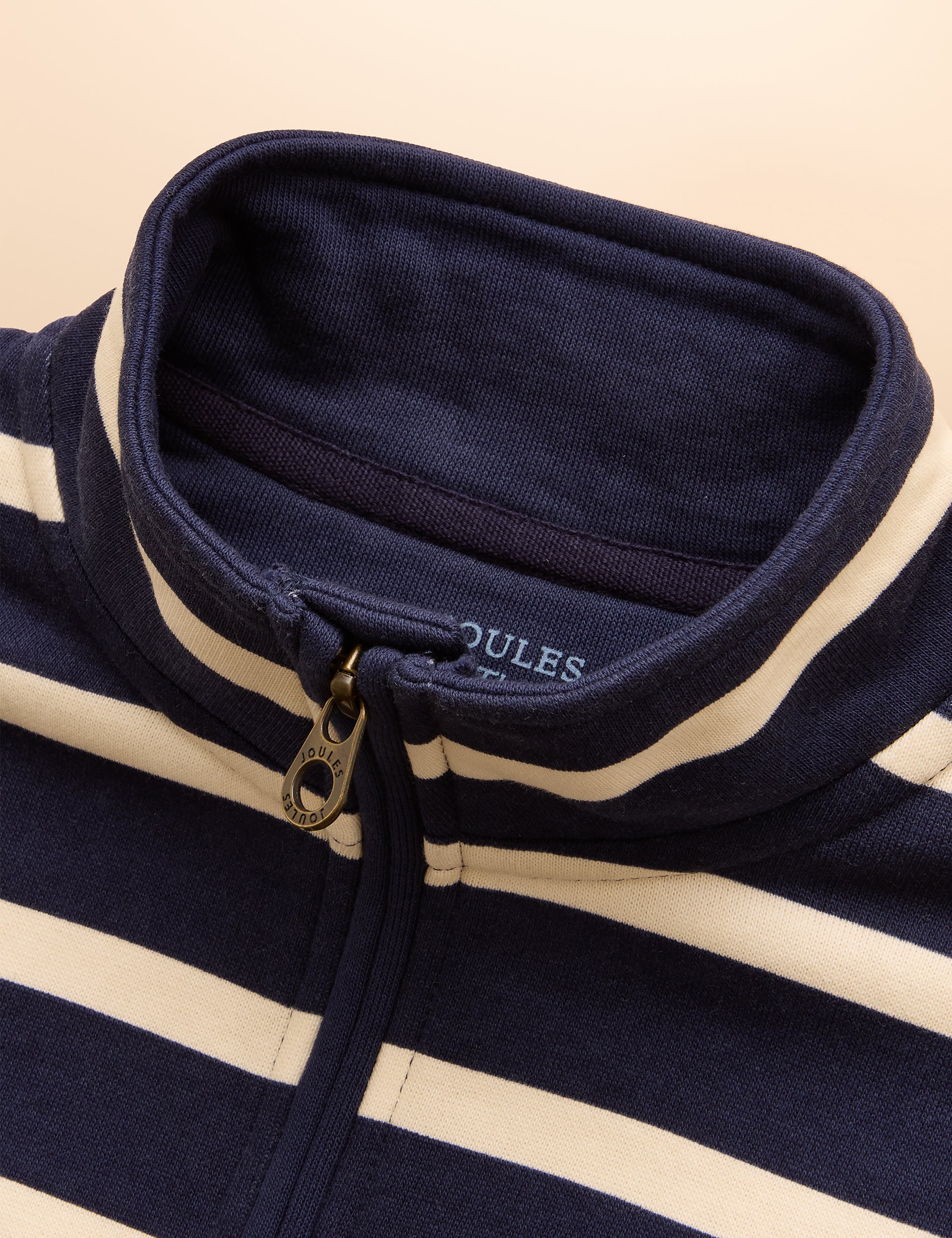 Joules Kids Alfie 1/4 Zip Sweatshirt Navy Cream Stripe
