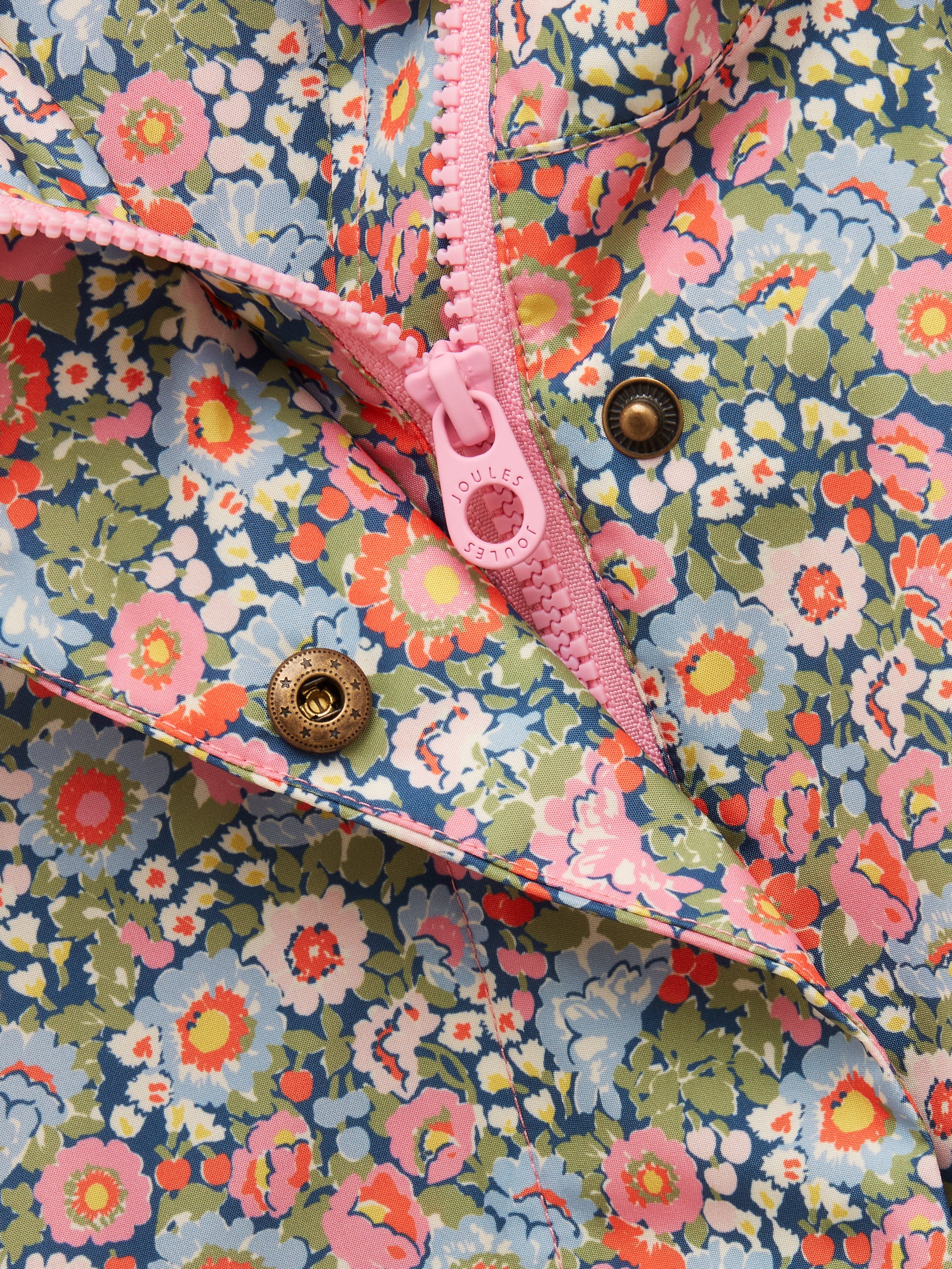 Joules Kids Rainford Raincoat Pink Ditsy