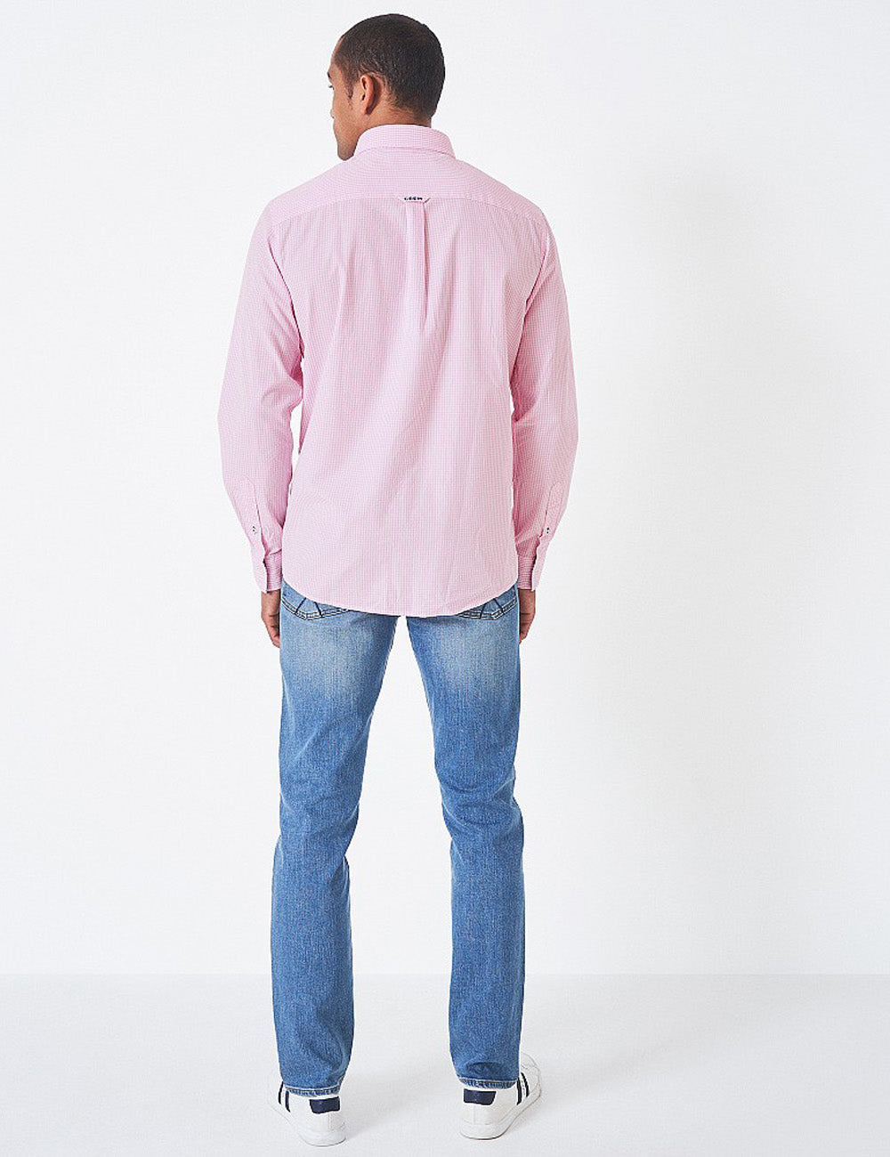 Crew Clothing Micro Gingham Classic Fit Shirt - Classic Pink