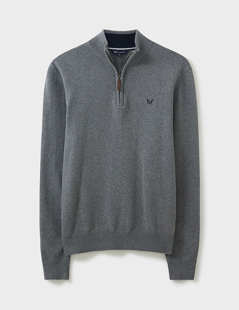 Crew Clothing Classic 1/2 Zip Knit Jumper - Grey Marl