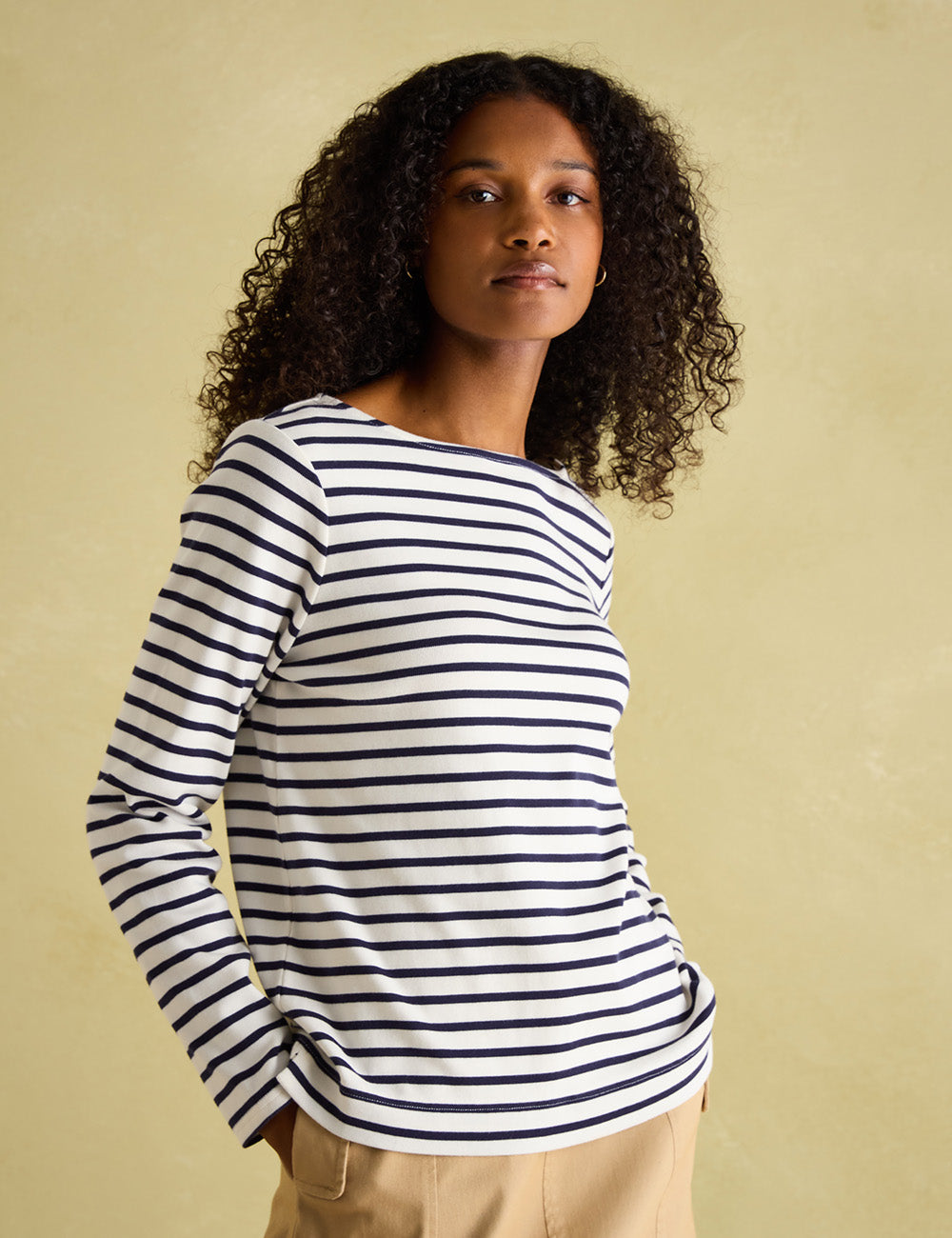 Joules Harbour Long Sleeve Top - Cream/Navy