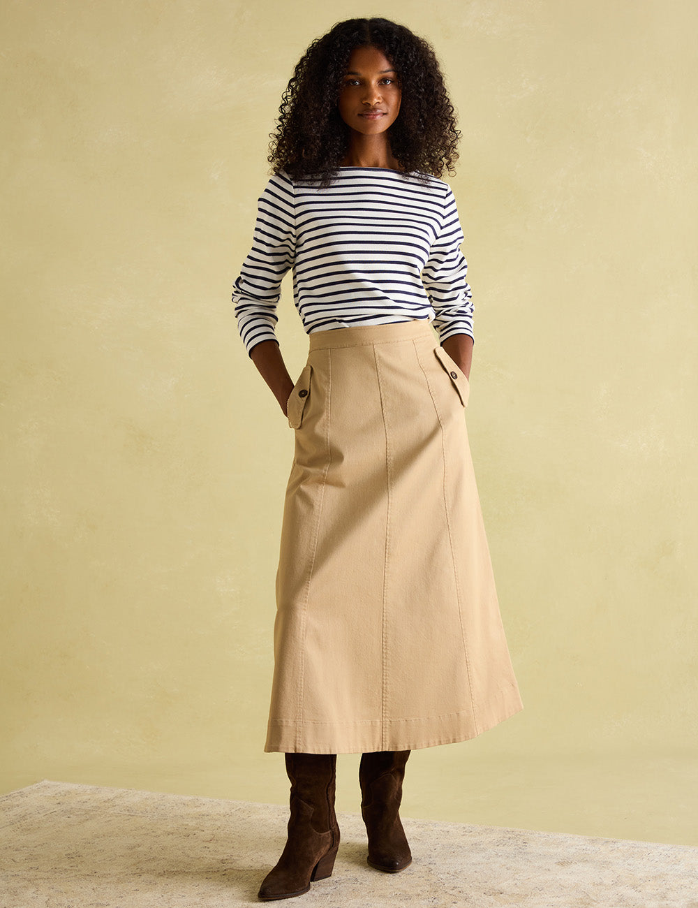 Joules Harbour Long Sleeve Top - Cream/Navy