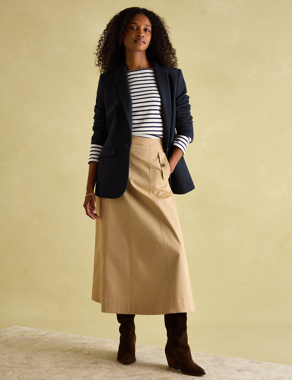 Joules Harbour Long Sleeve Top - Cream/Navy