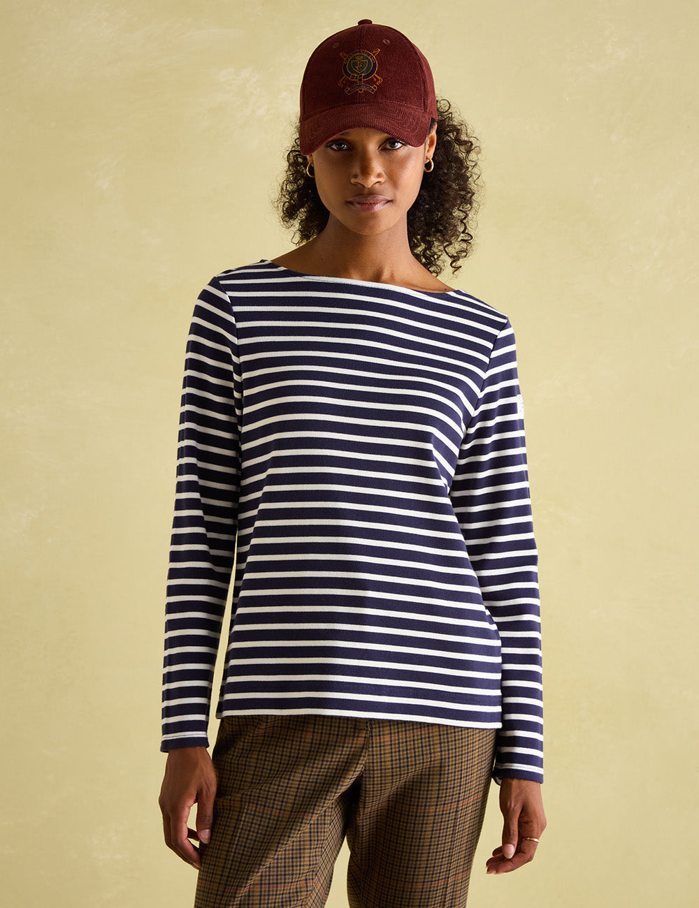 Joules Harbour Long Sleeve Top - Navy/Cream