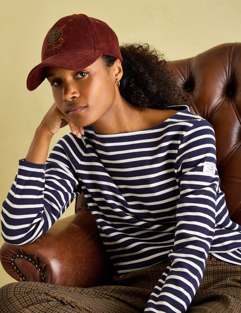 Joules Harbour Long Sleeve Top - Navy/Cream