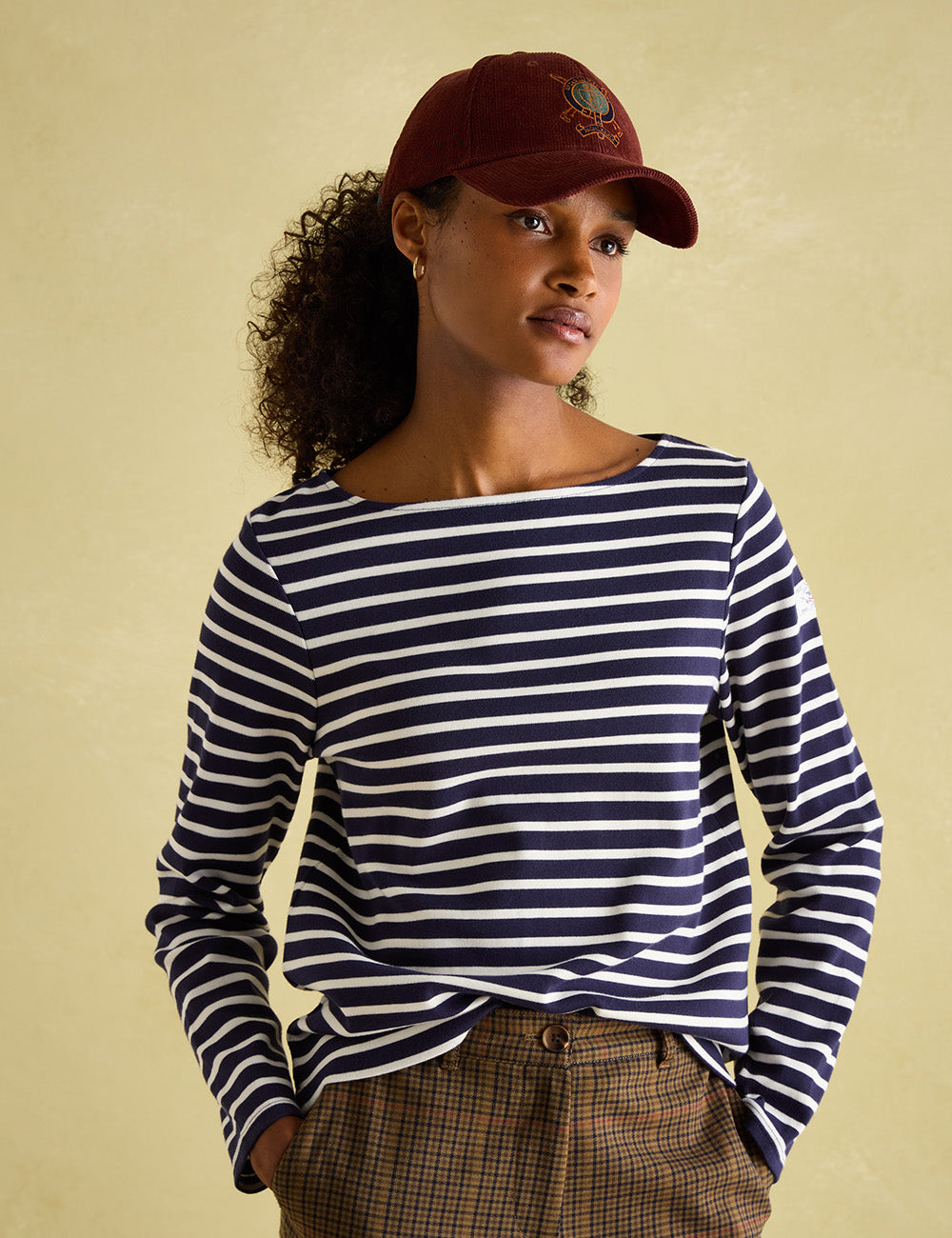 Joules Harbour Long Sleeve Top - Navy/Cream