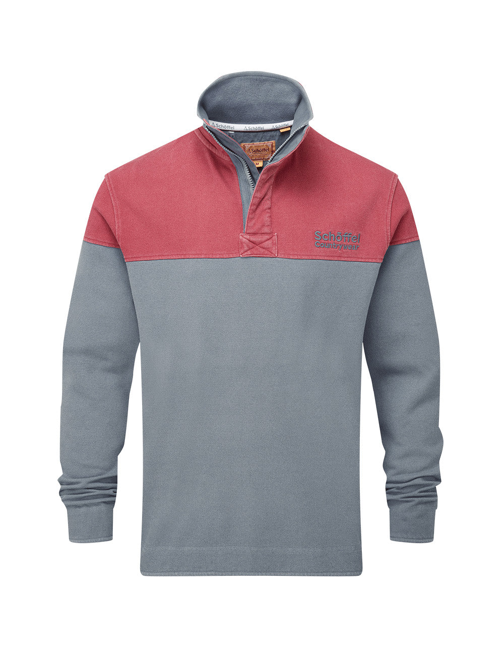 Schoffel Helford Heritage Sweatshirt - Slate Red/Dark Pigeon Blue