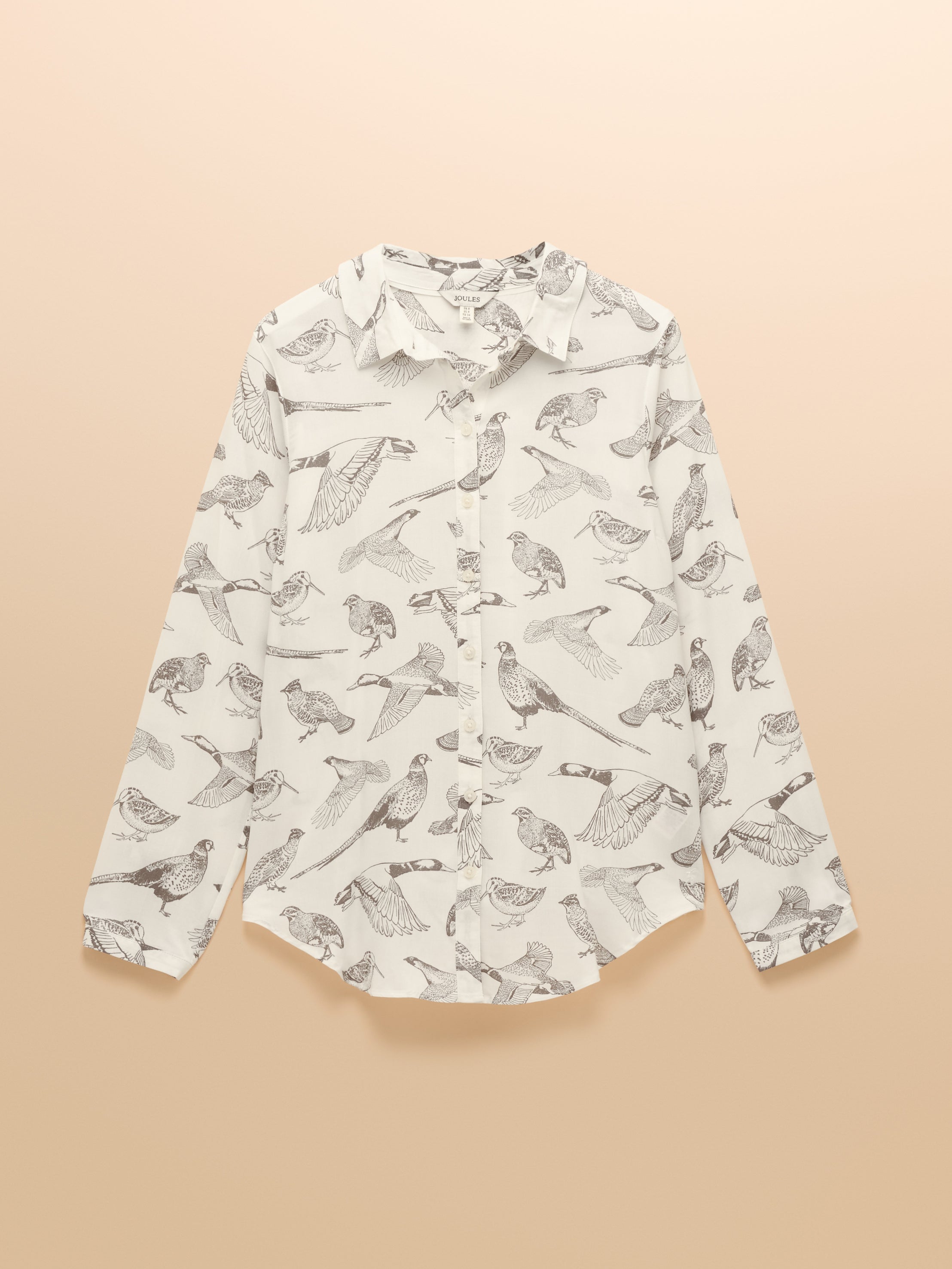 Joules Elvina Bird print White Relaxed Fit Shirt