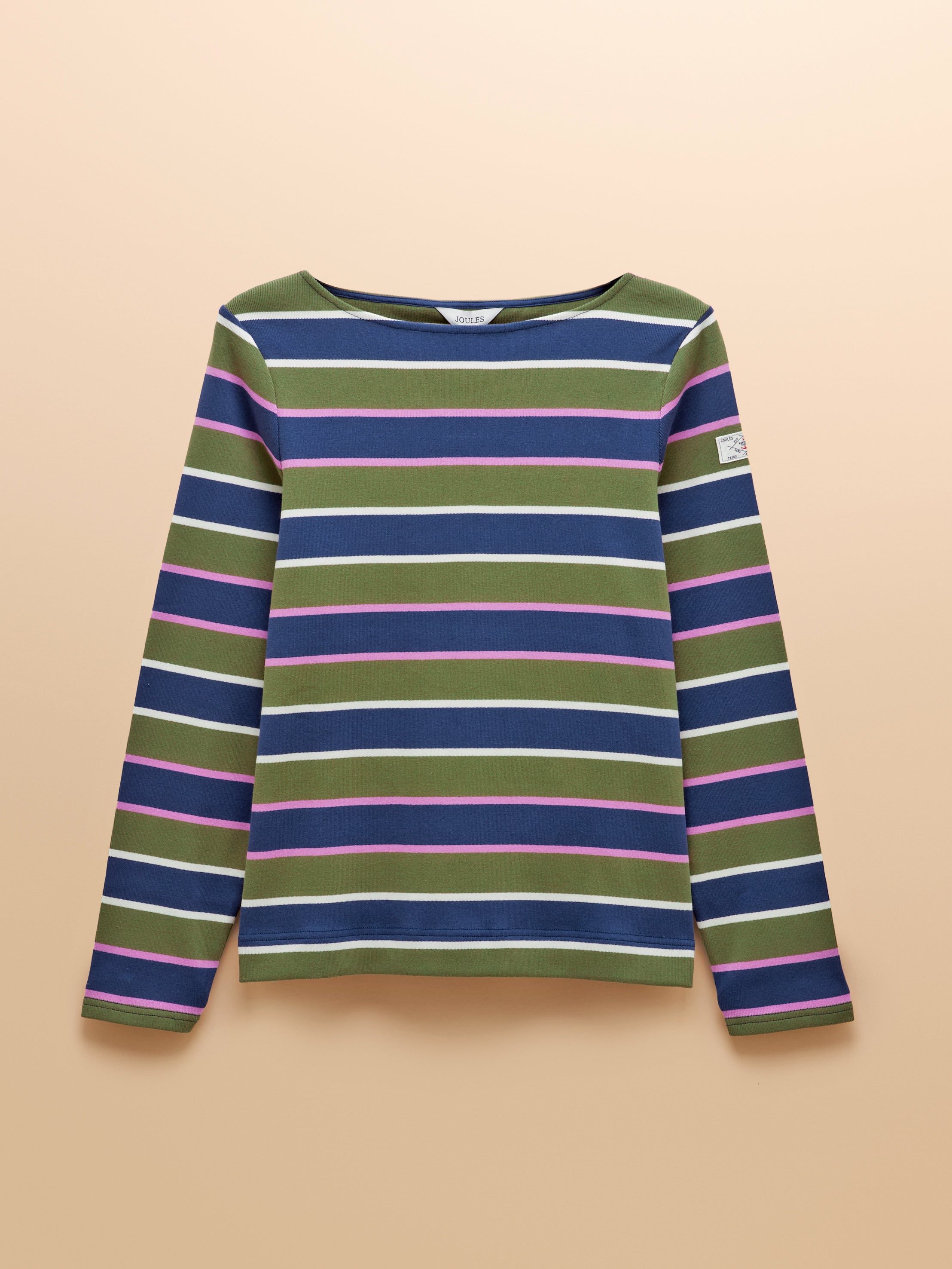 Joules Harbour Breton Multi Boat Neck Cotton Top