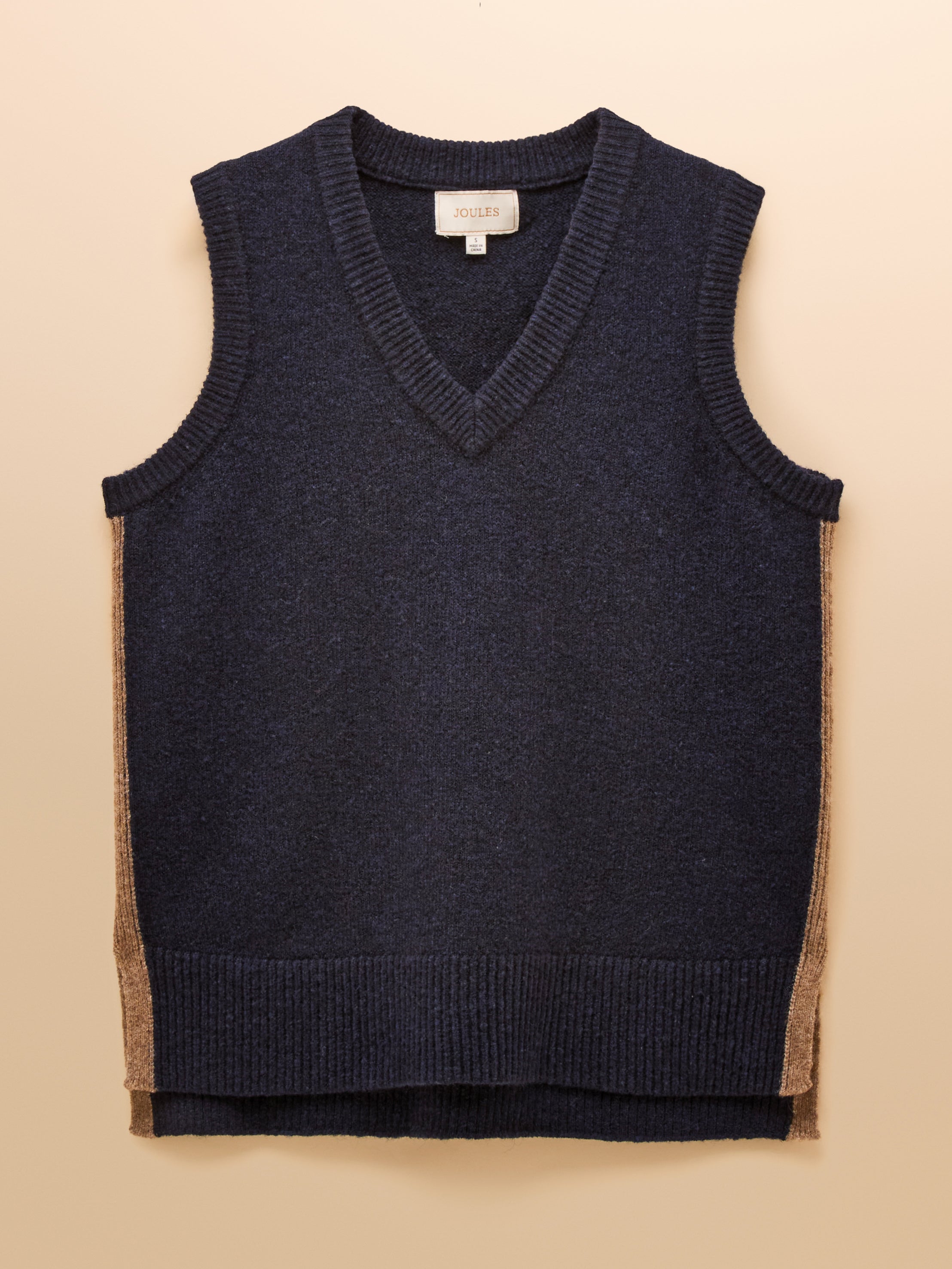 Joules Holly Navy V-Neck Longline Knitted Vest