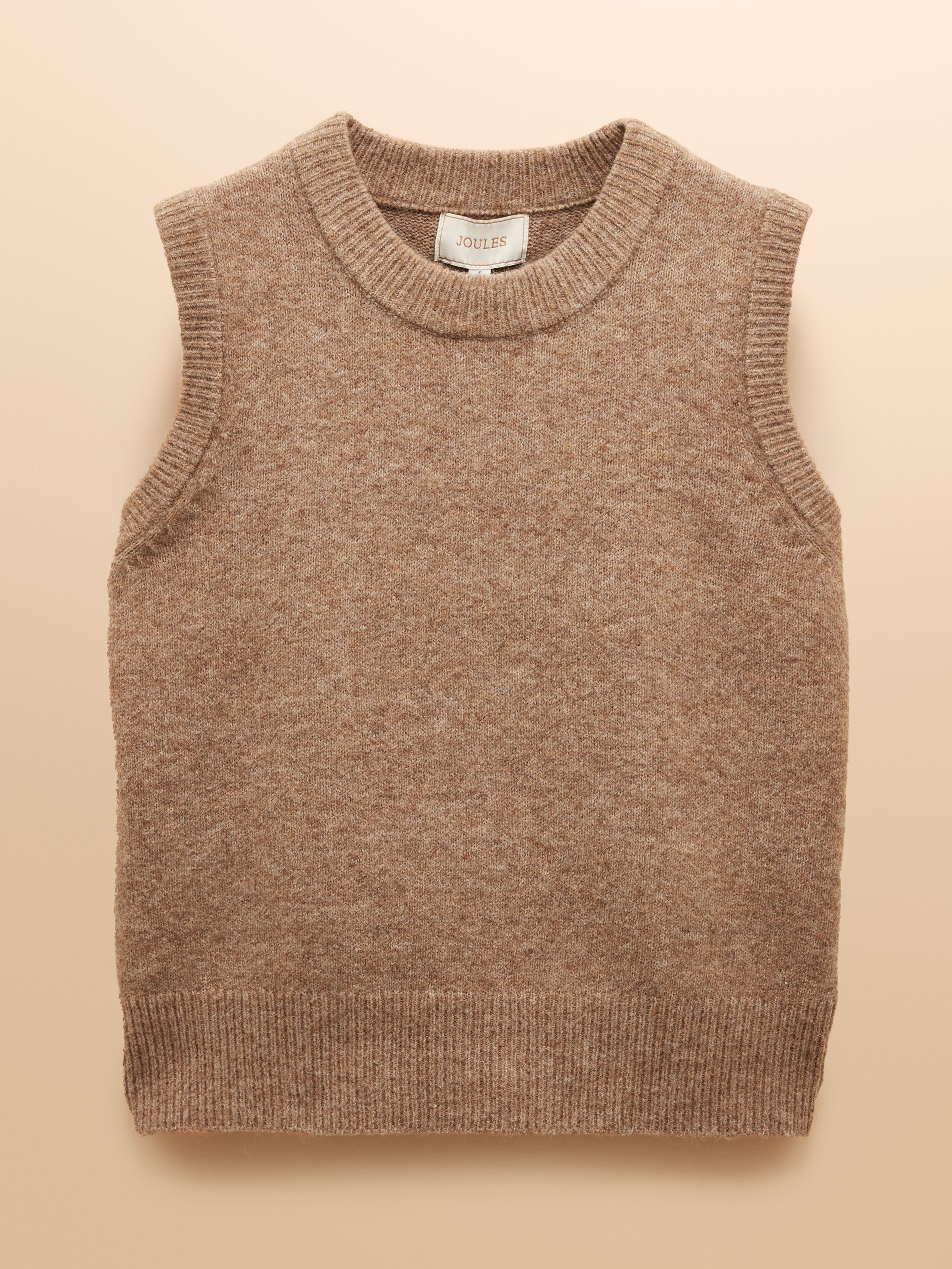 Joules Holly Tan Knitted Crew Neck Vest