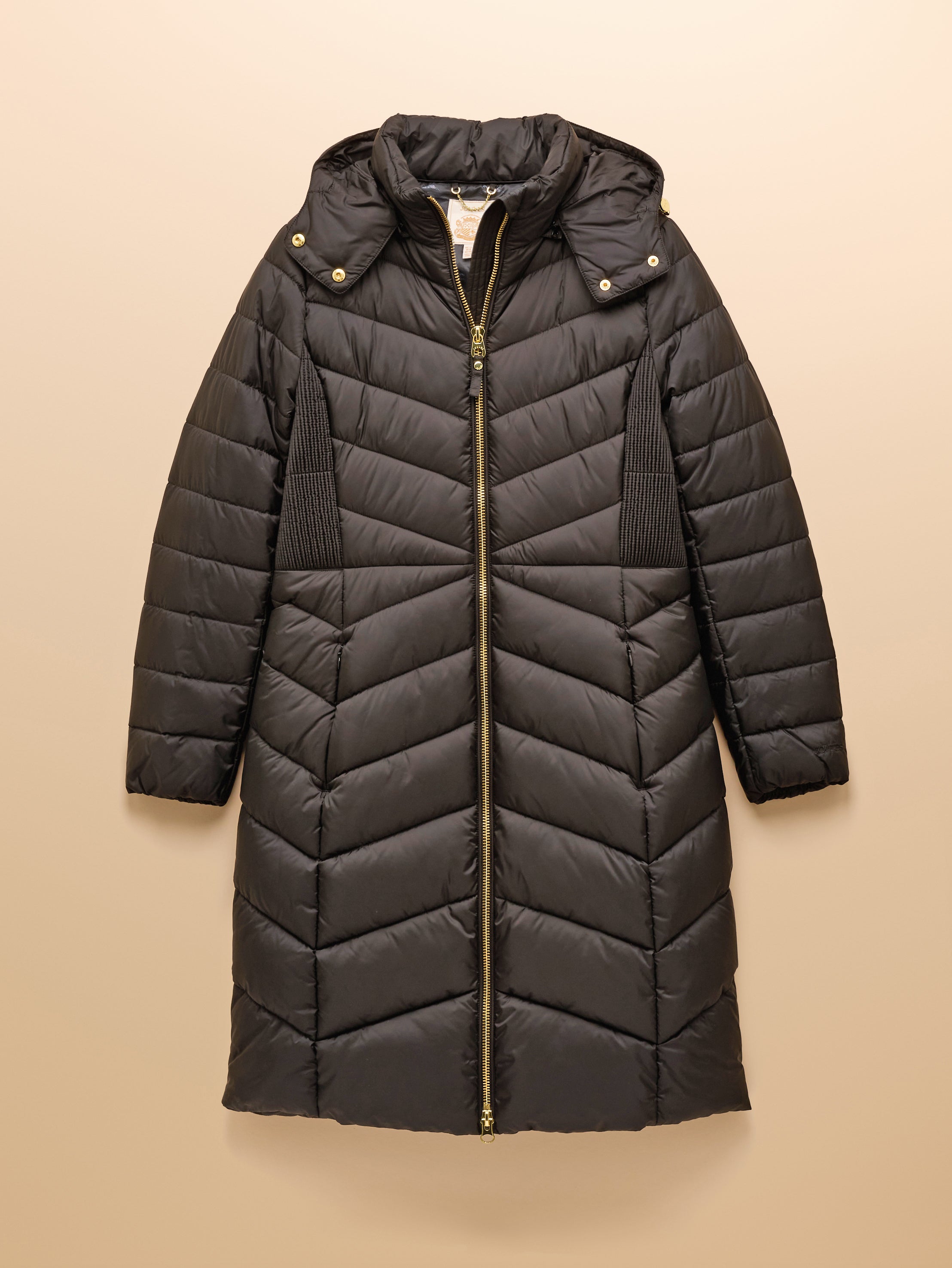 Joules Pembury Showerproof Longline Padded Coat Black
