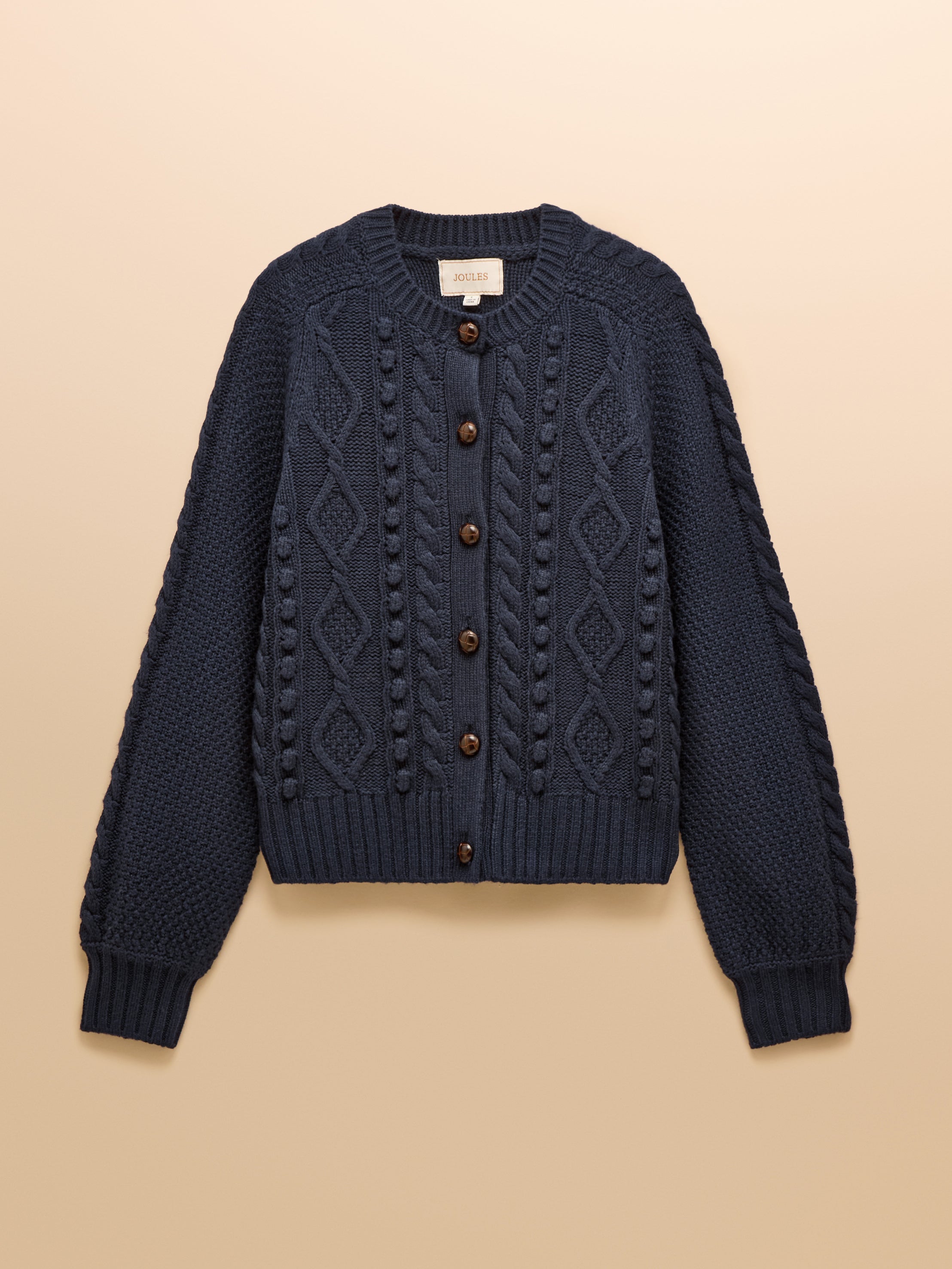 Joules Rafferty Cable Knit Cardigan Navy