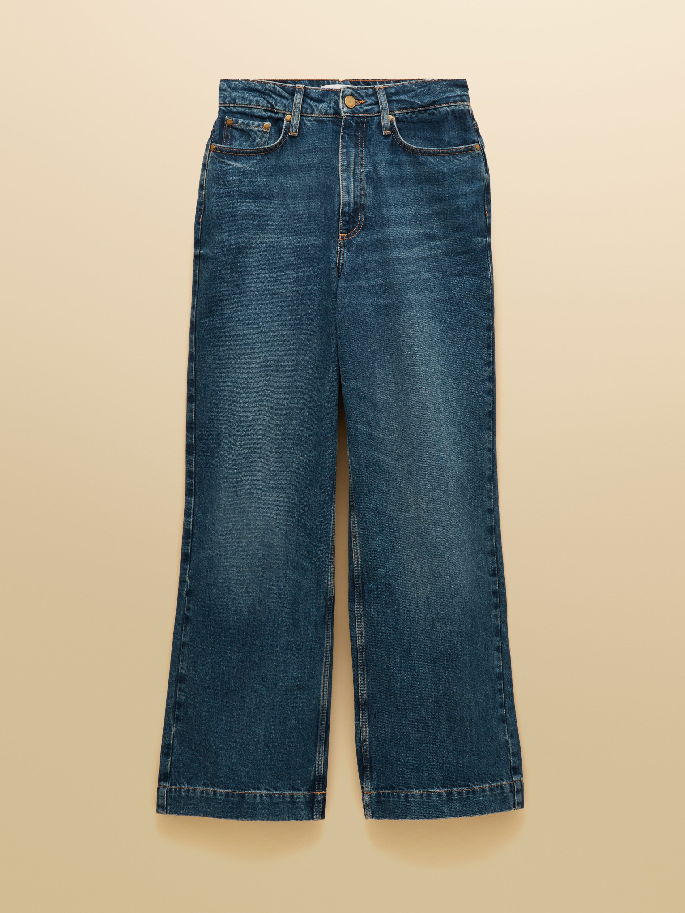 Joules Blue High Rise Wide Leg Jeans