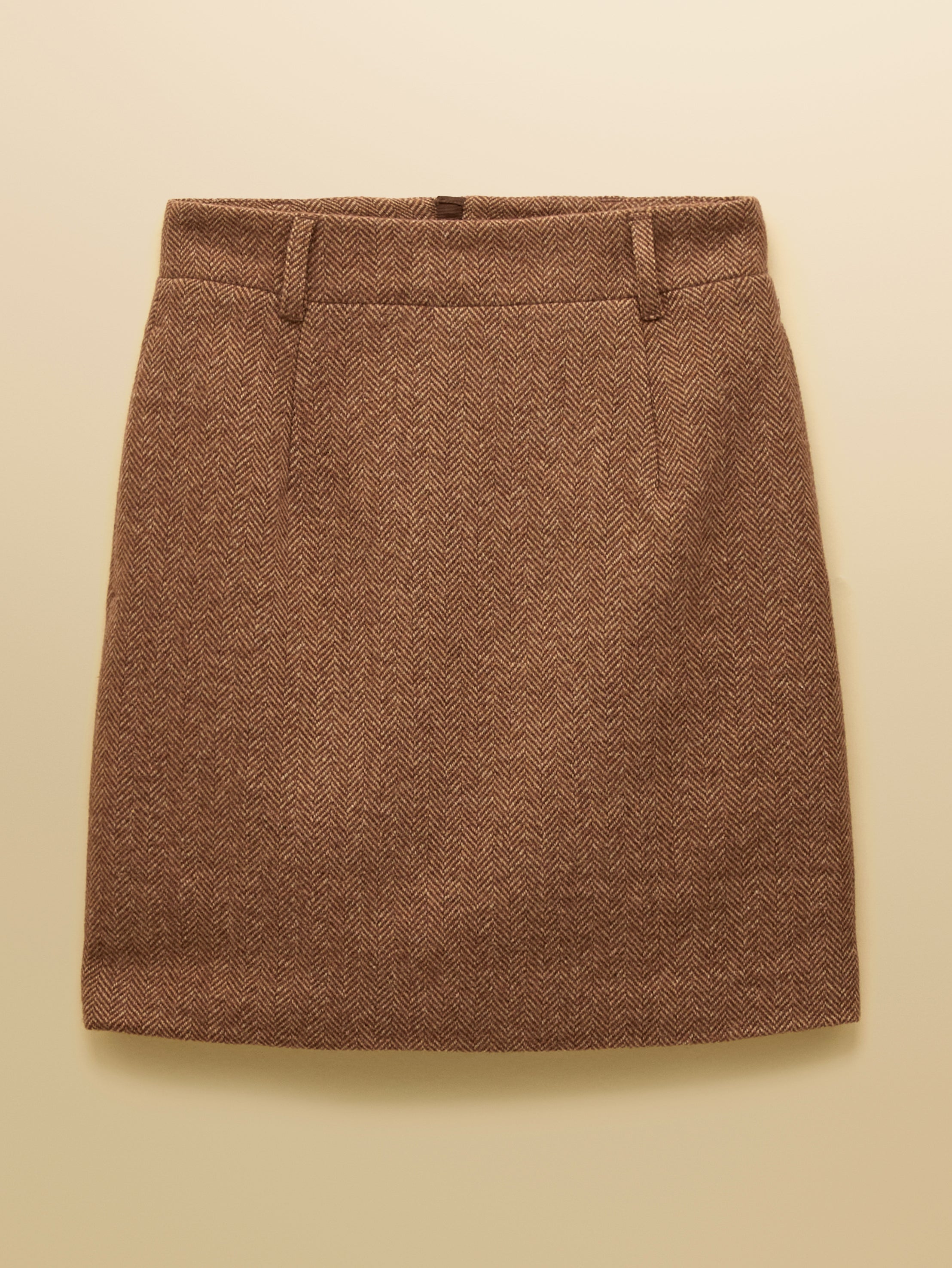 Joules Bramble Tan Brown Tweed Skirt