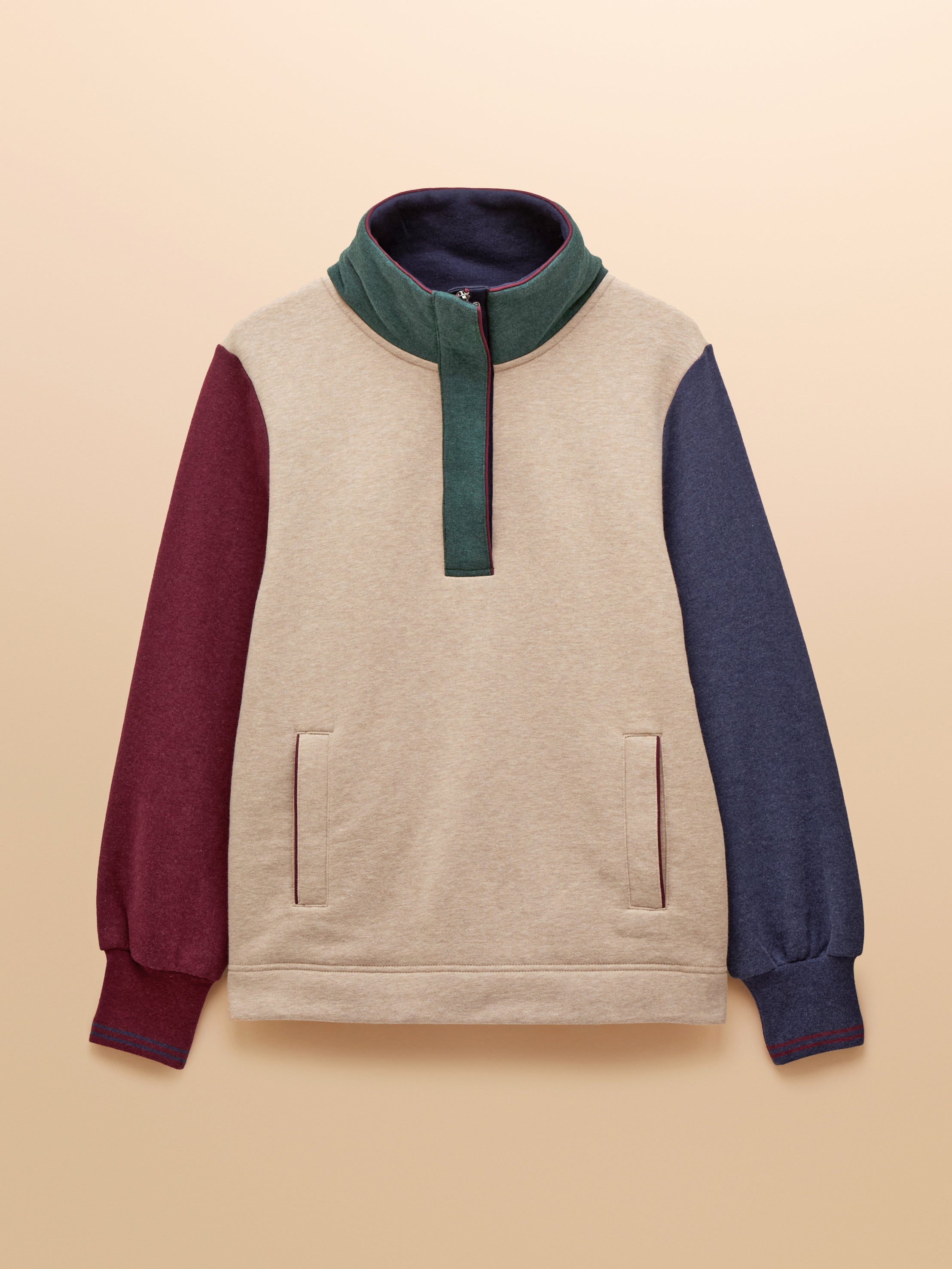 Joules Burnham Premium Brushed Cotton Quarter Zip Sweatshirt