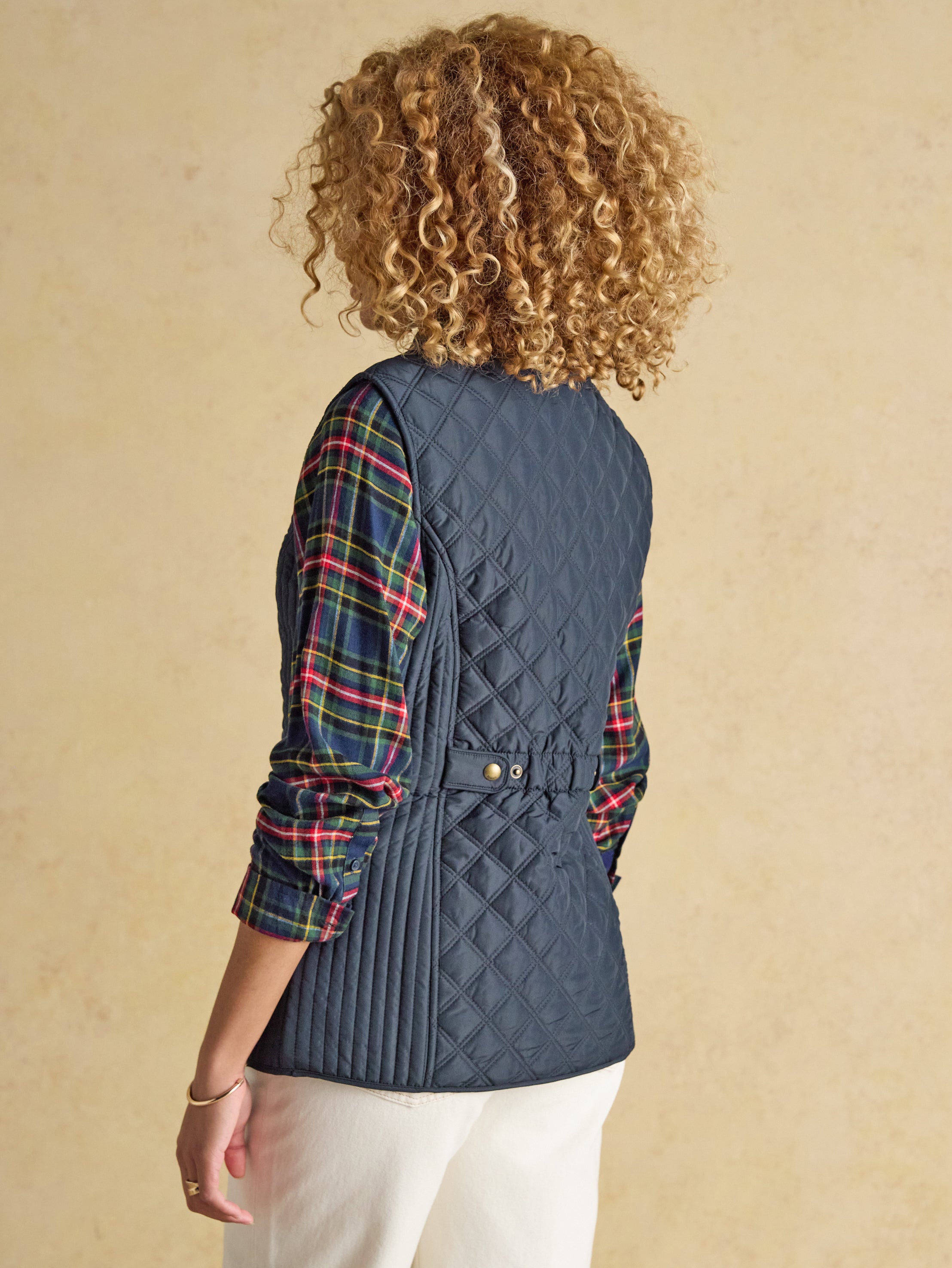Joules Minx Navy Blue Showerproof Diamond Quilted Gilet