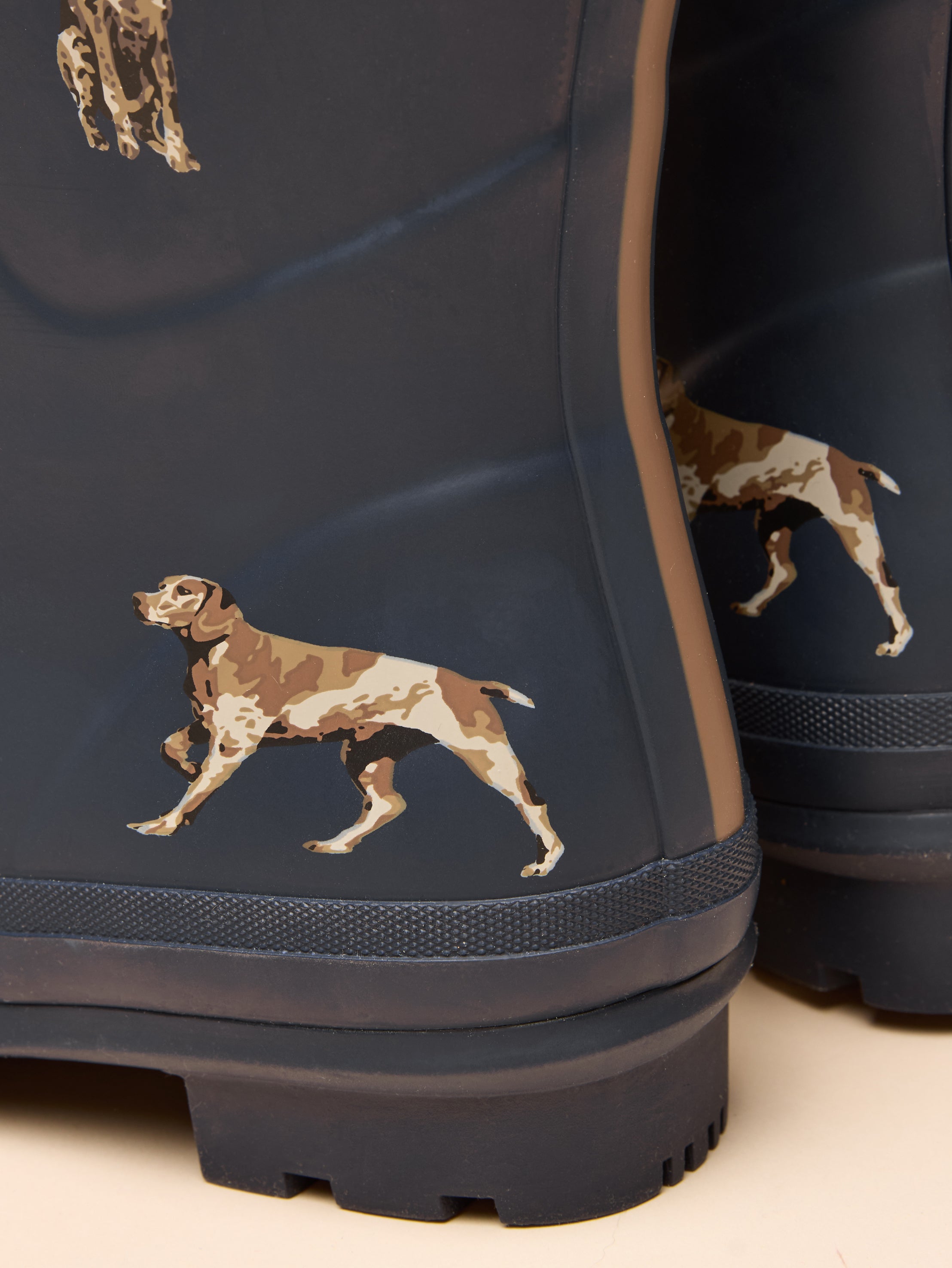 Joules Printed Adjustable Tall Waterproof Wellies Navy