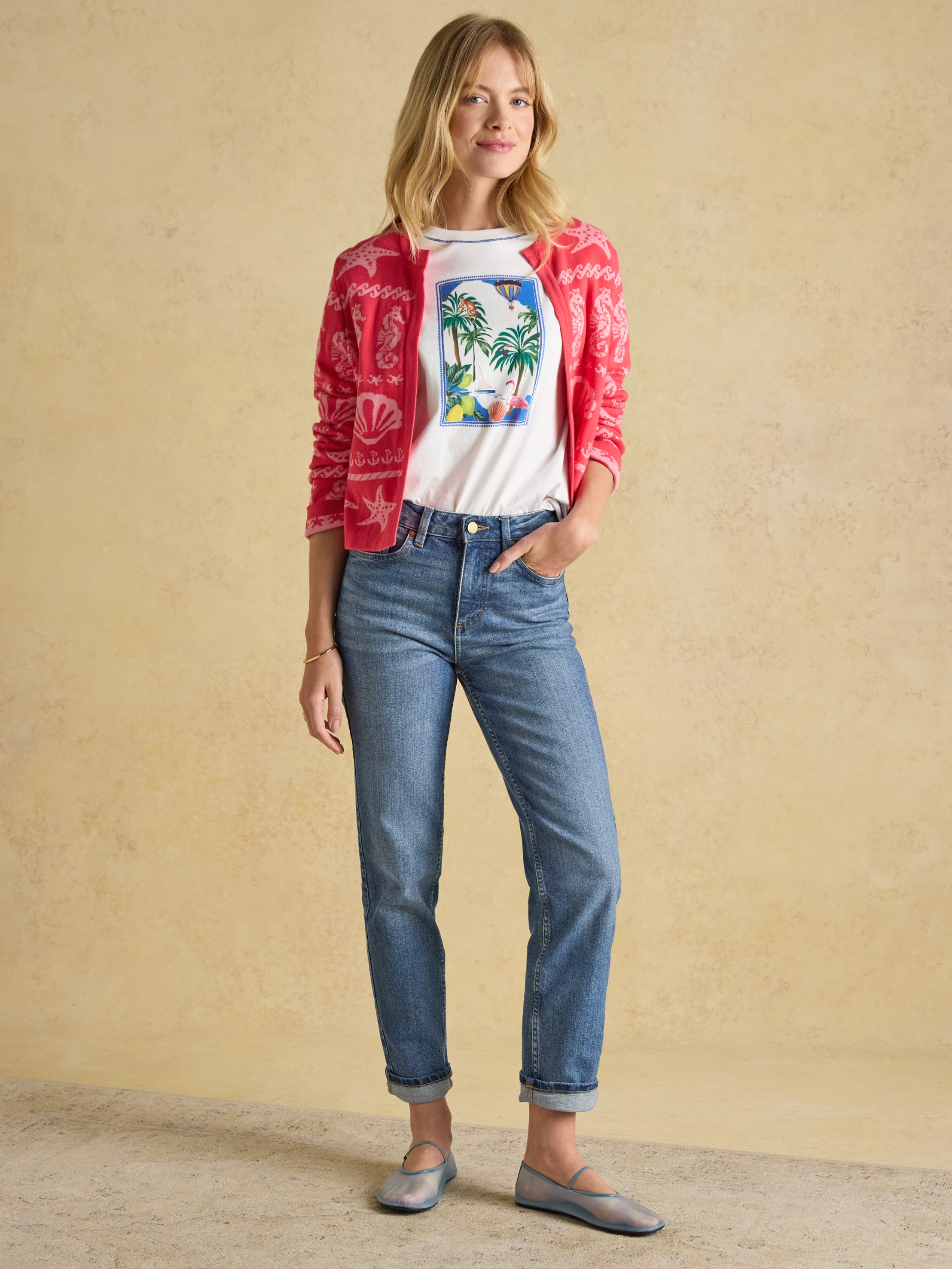 Joules Mid Blue Straight Fit Mid Rise Jeans