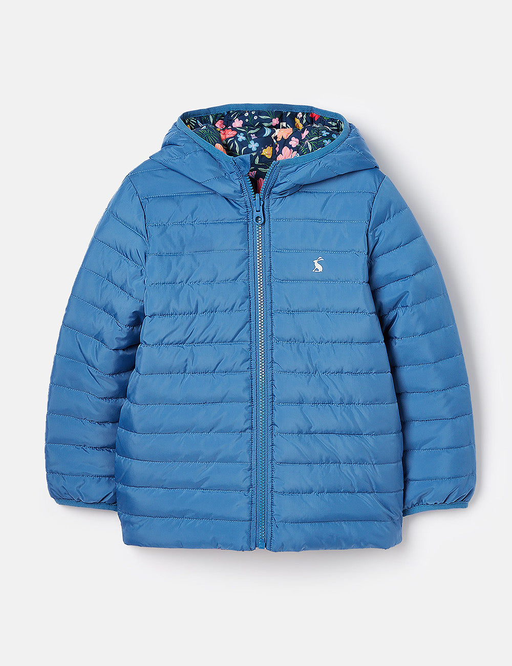 Joules Kaitlin Reversible Padded Coat - Navy Floral Horse