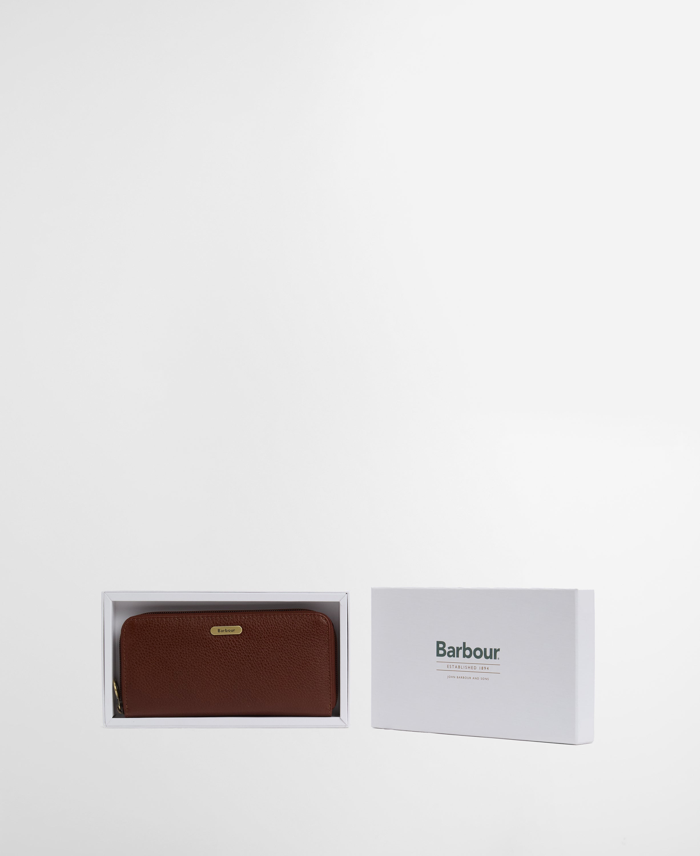 Barbour Birch Leather Matinee Purse Brown