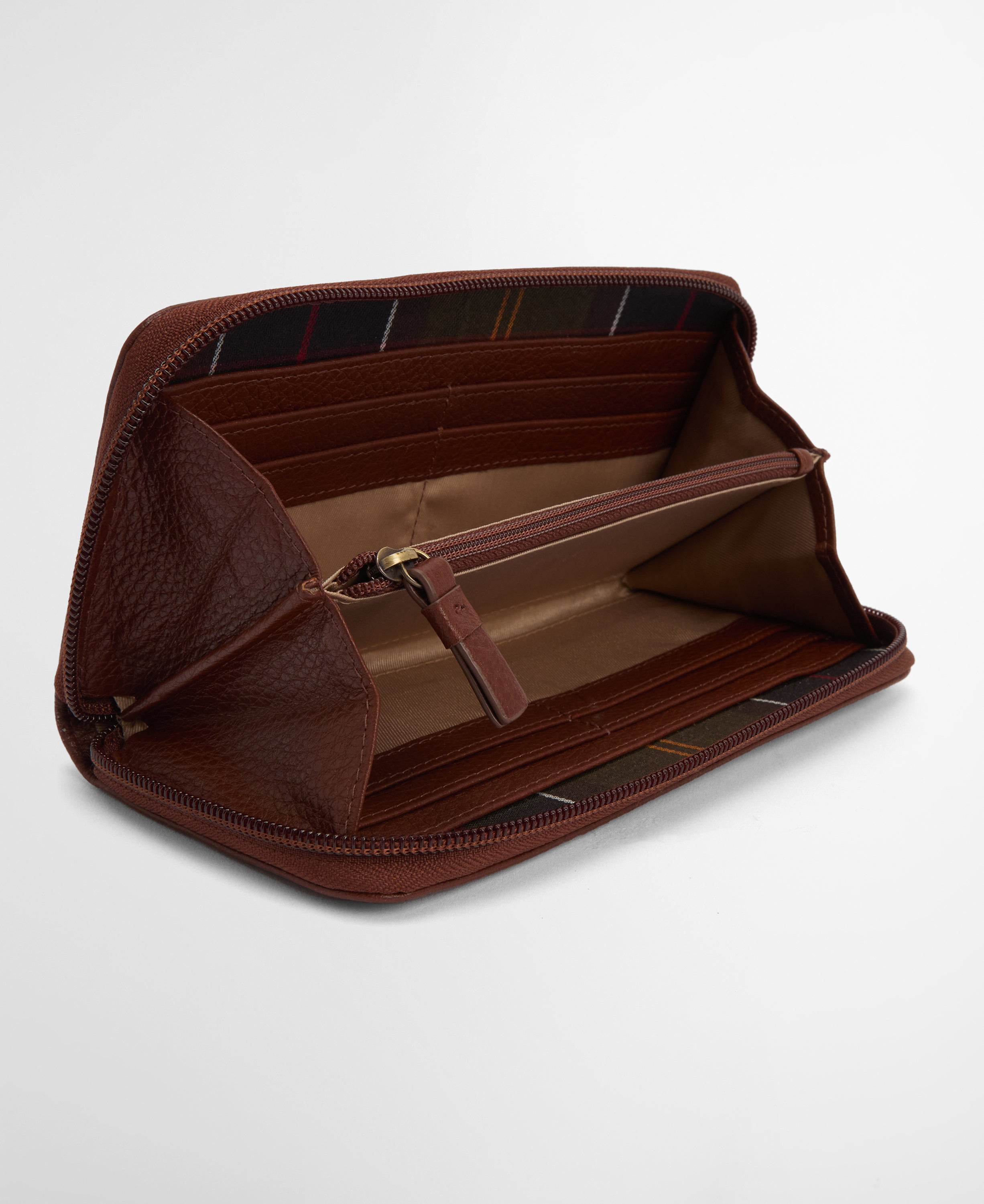 Barbour Birch Leather Matinee Purse Brown