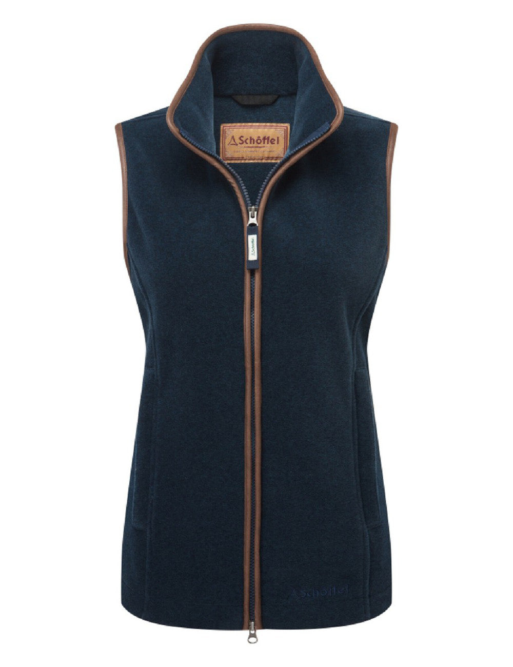 Schoffel's Lyndon Fleece Gilet in Petrol Blue on a white background