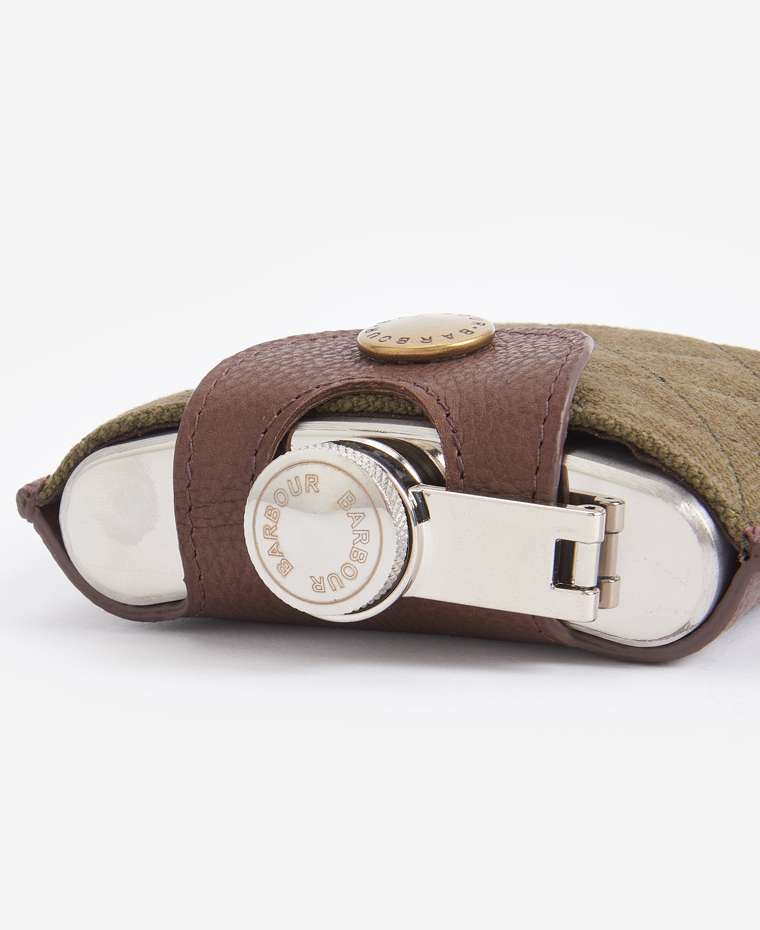 Barbour Quilted Padbury Hip Flask Olive